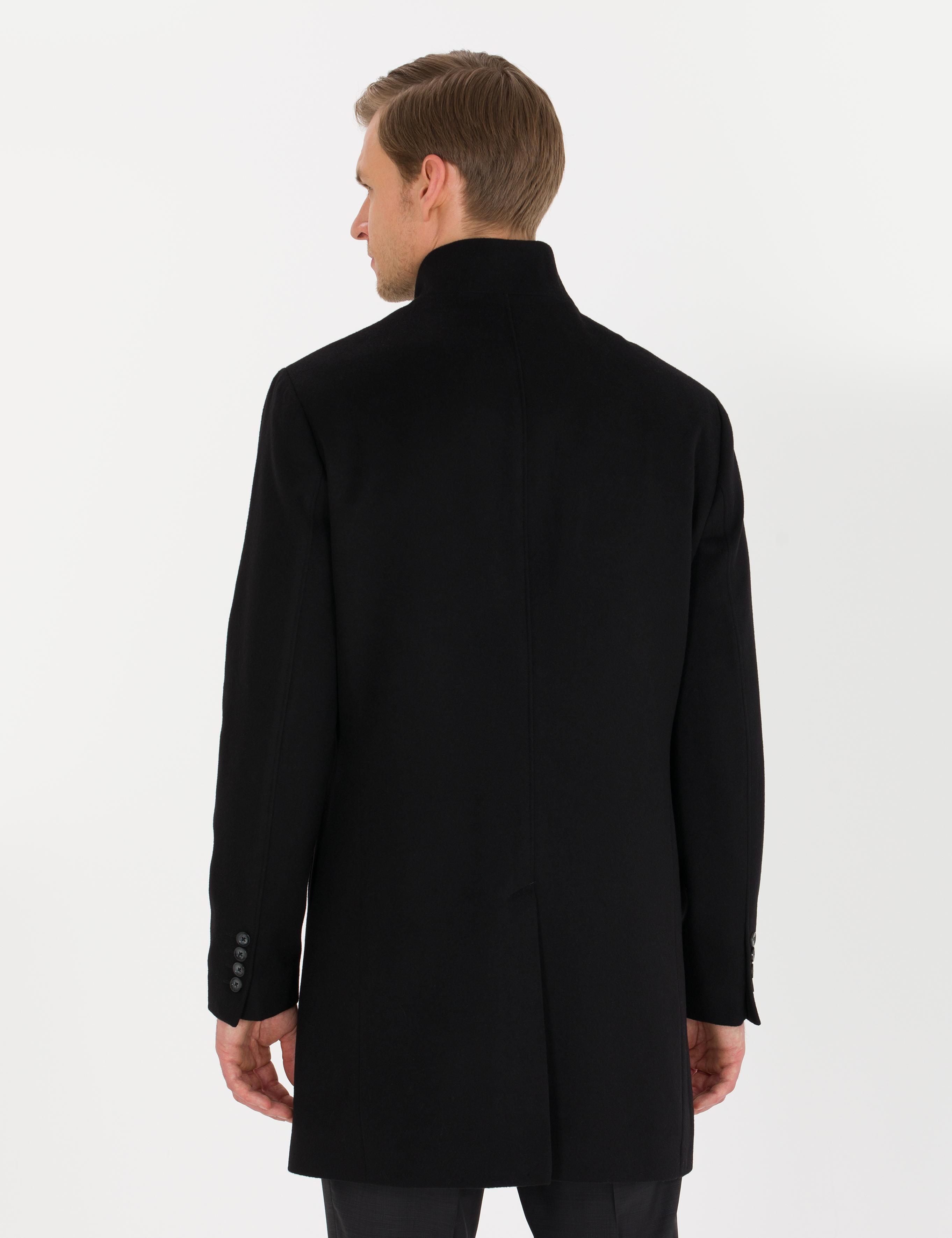 Siyah Slim Fit Palto