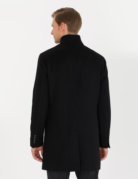 Siyah Slim Fit Palto - 50266381009
