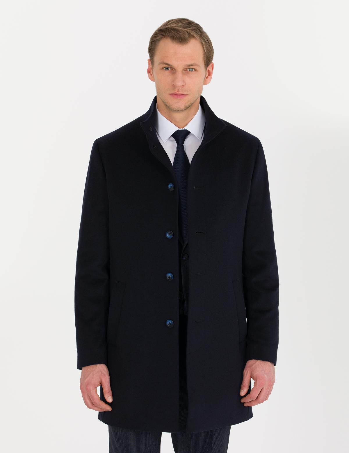 Lacivert Slim Fit Palto - 50266381016