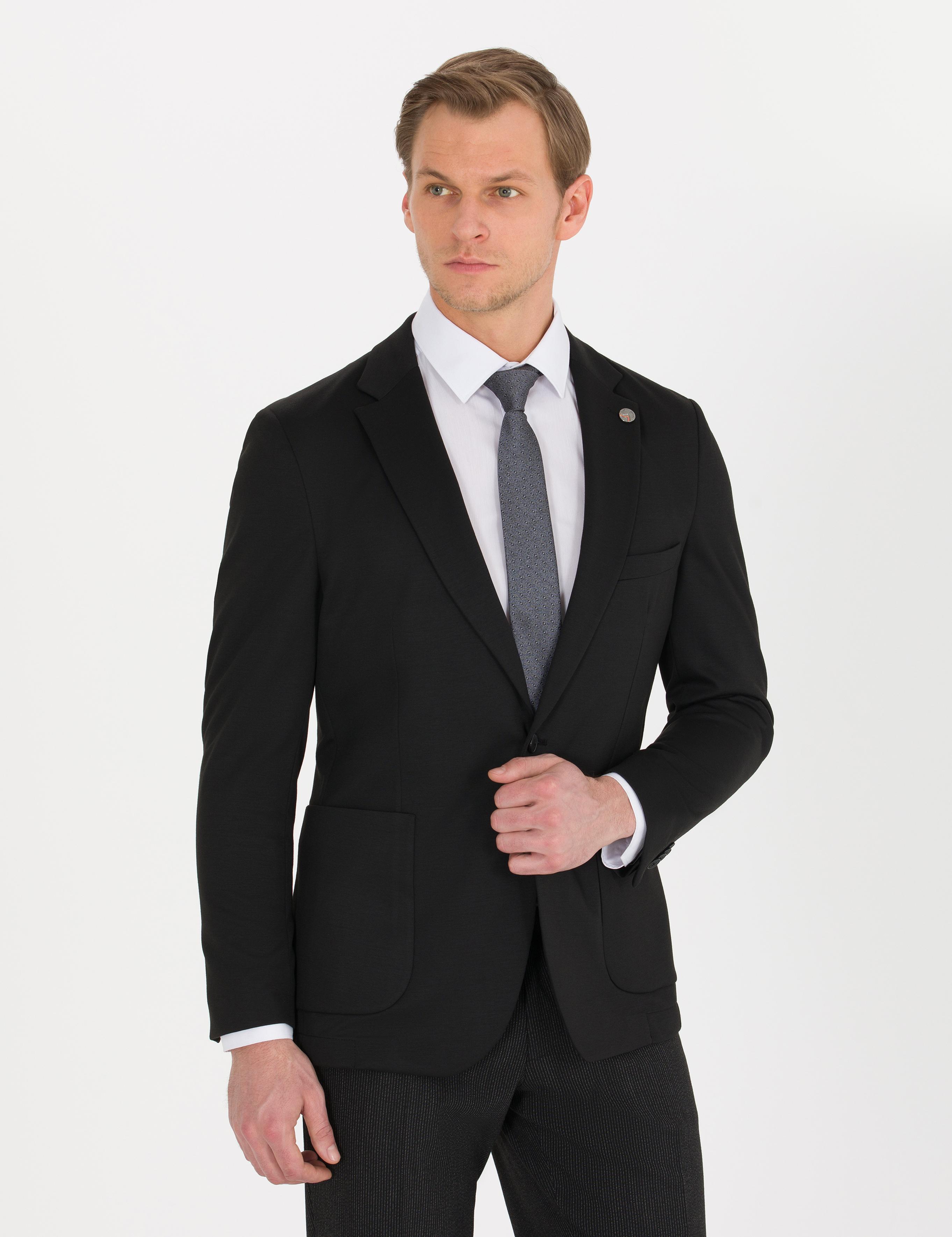 Siyah Ex. Slim Fit Ceket