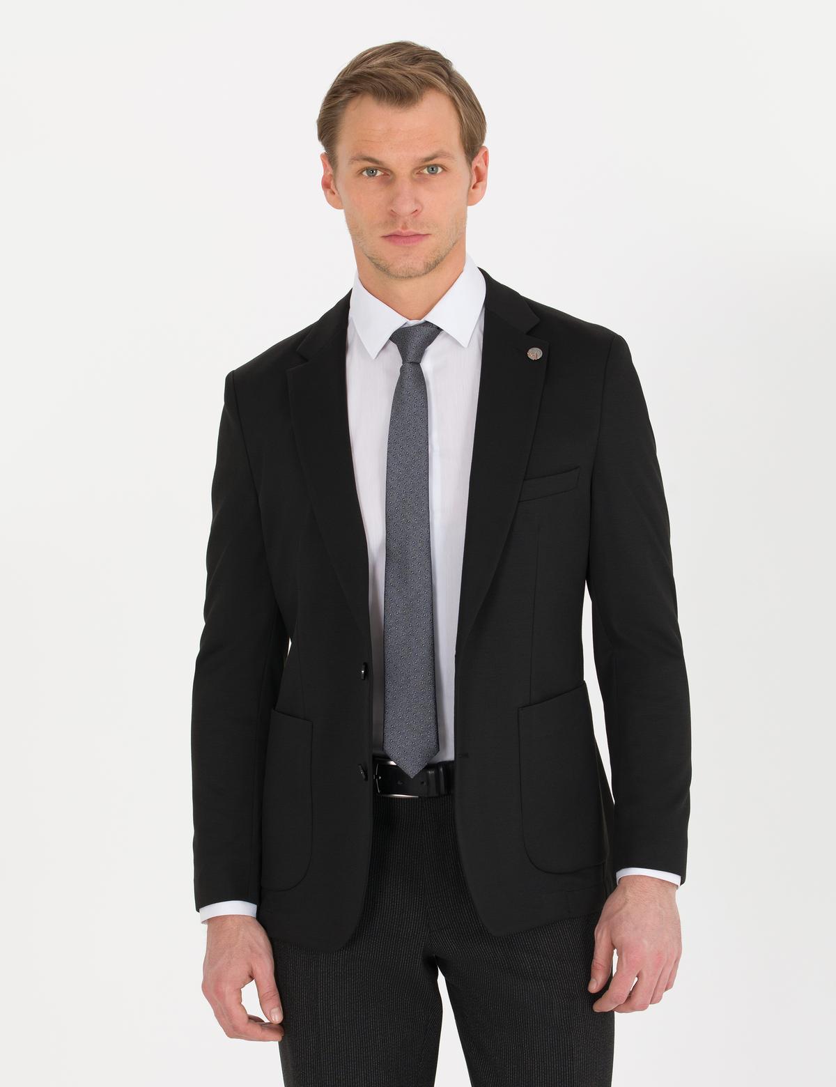 Siyah Ex. Slim Fit Ceket - 50267021017