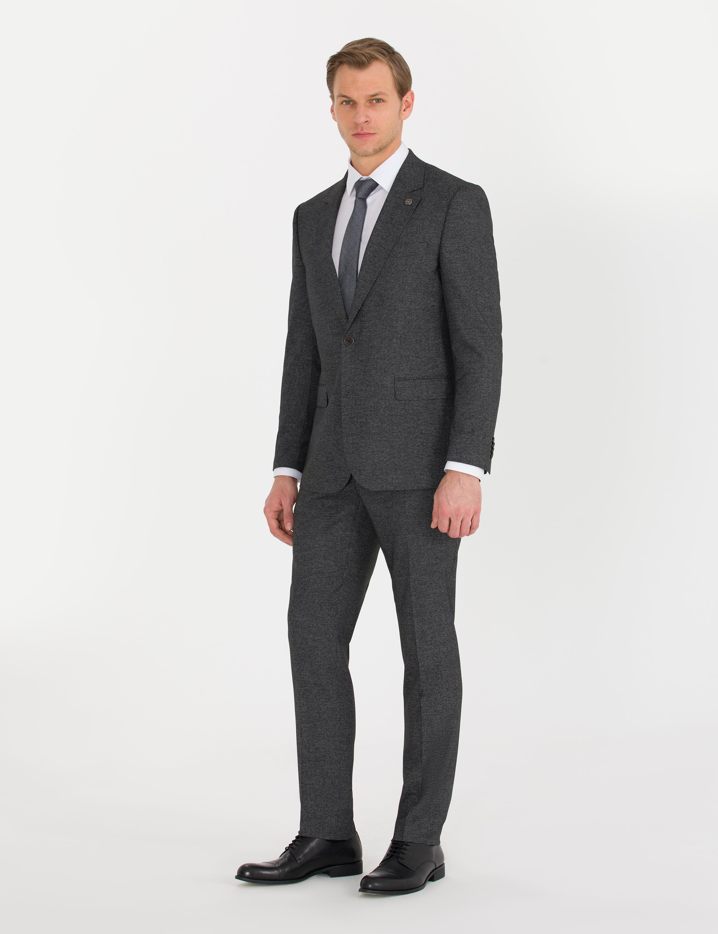 Antrasit Slim Fit Takım Elbise