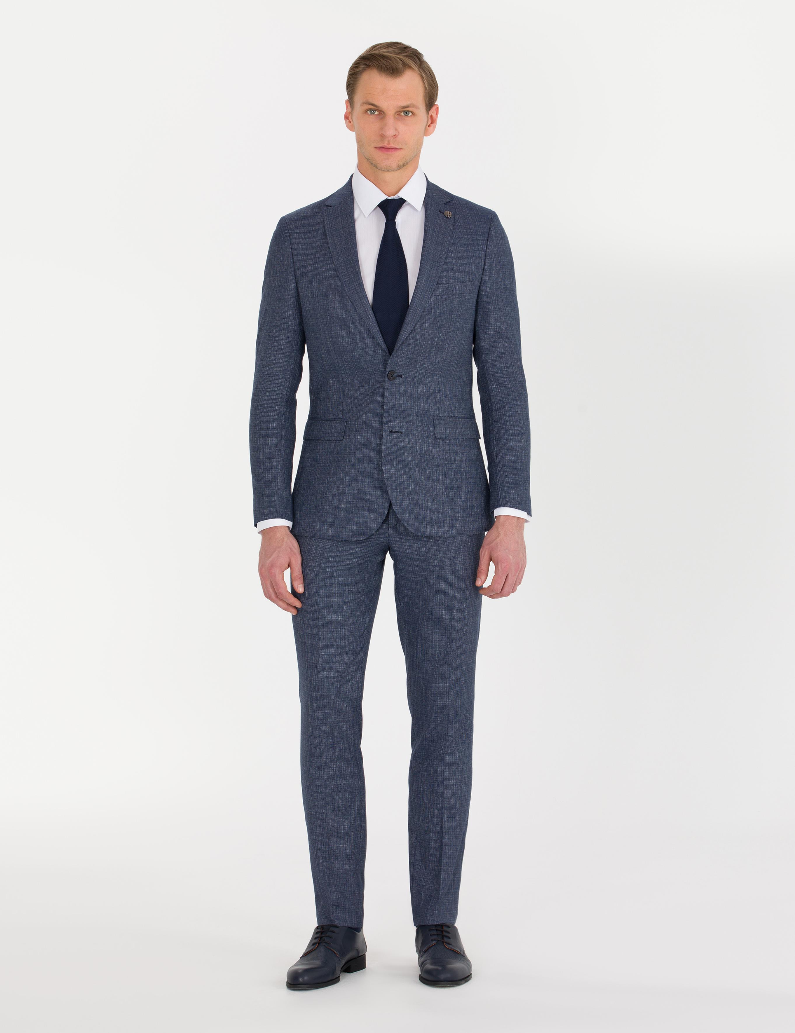 Açık Lacivert Süper Slim Takım Elbise