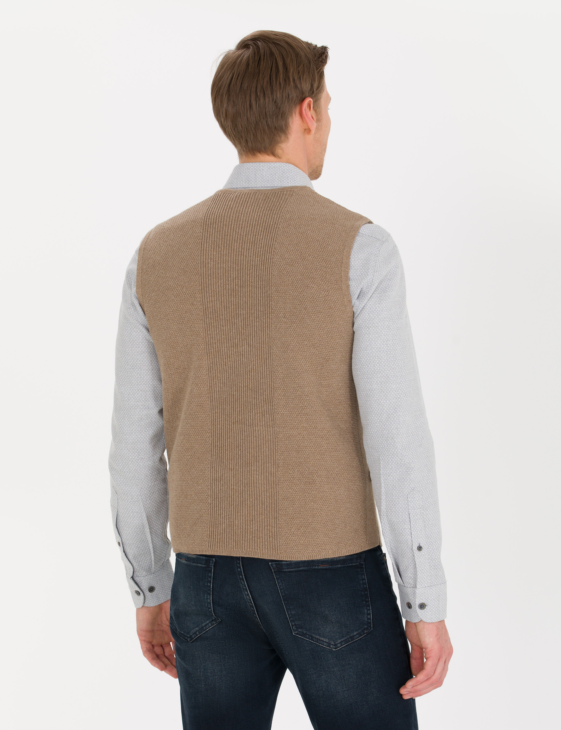 Pierre Cardin Vizon Melanj Triko Yelek görsel 5