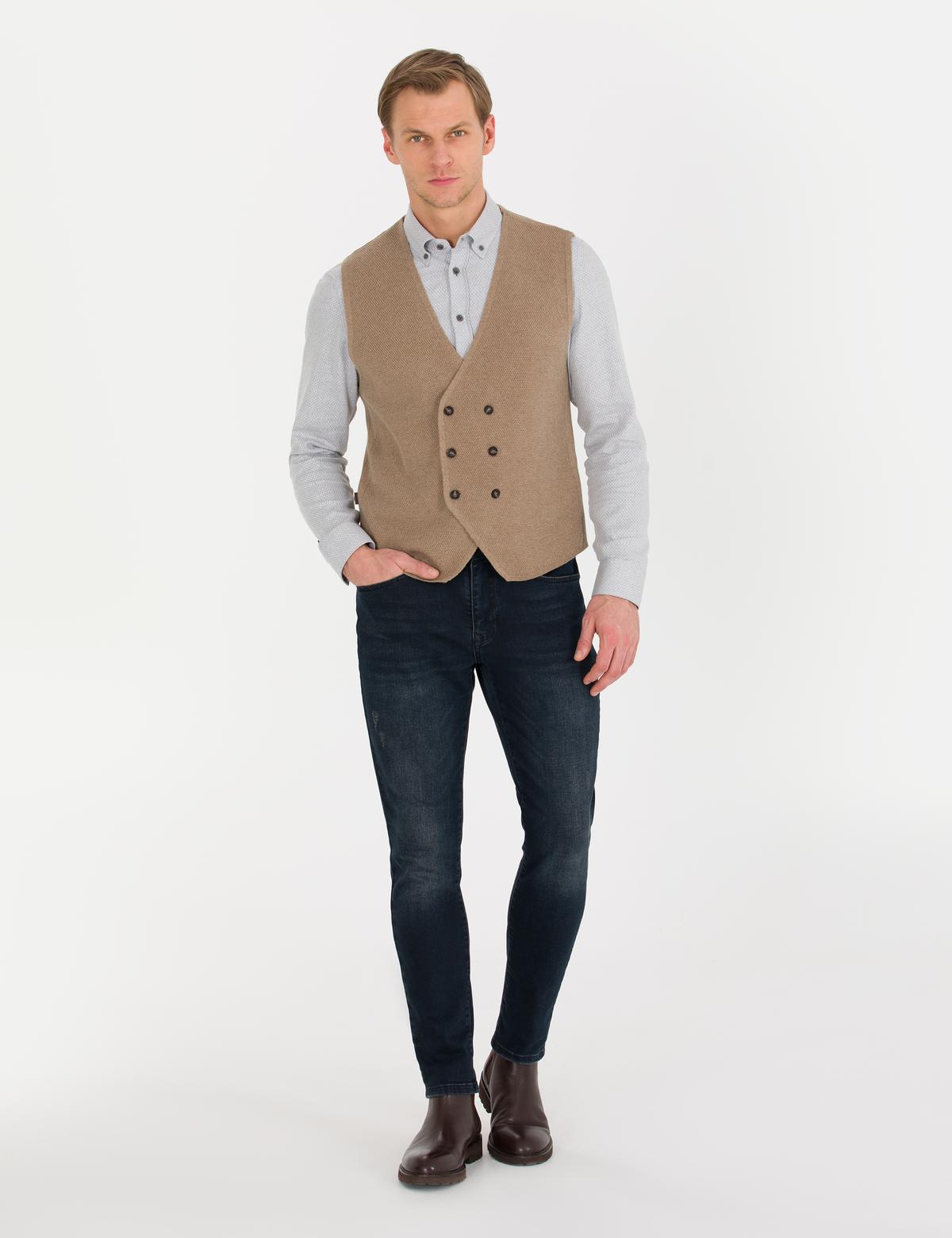 Vizon Melanj Triko Yelek - 50263176019