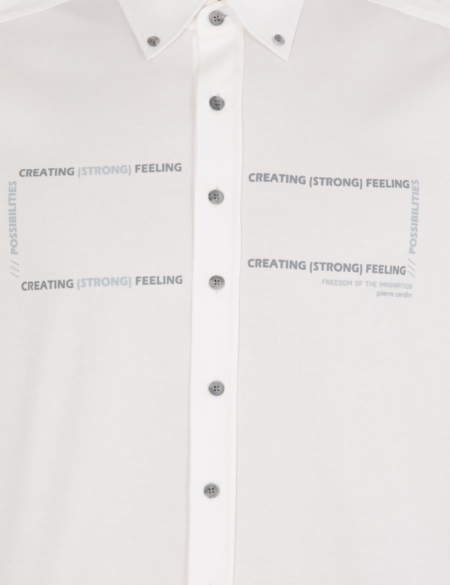 Beyaz Regular Fit Uzun Kollu Gömlek