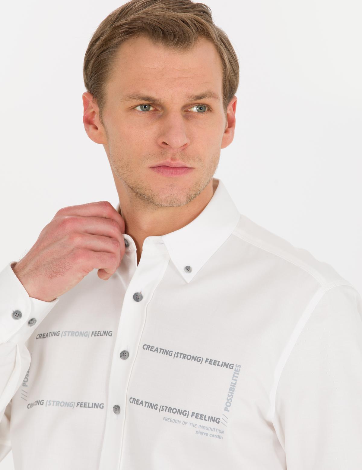 Beyaz Regular Fit Uzun Kollu Gömlek - 50266025003