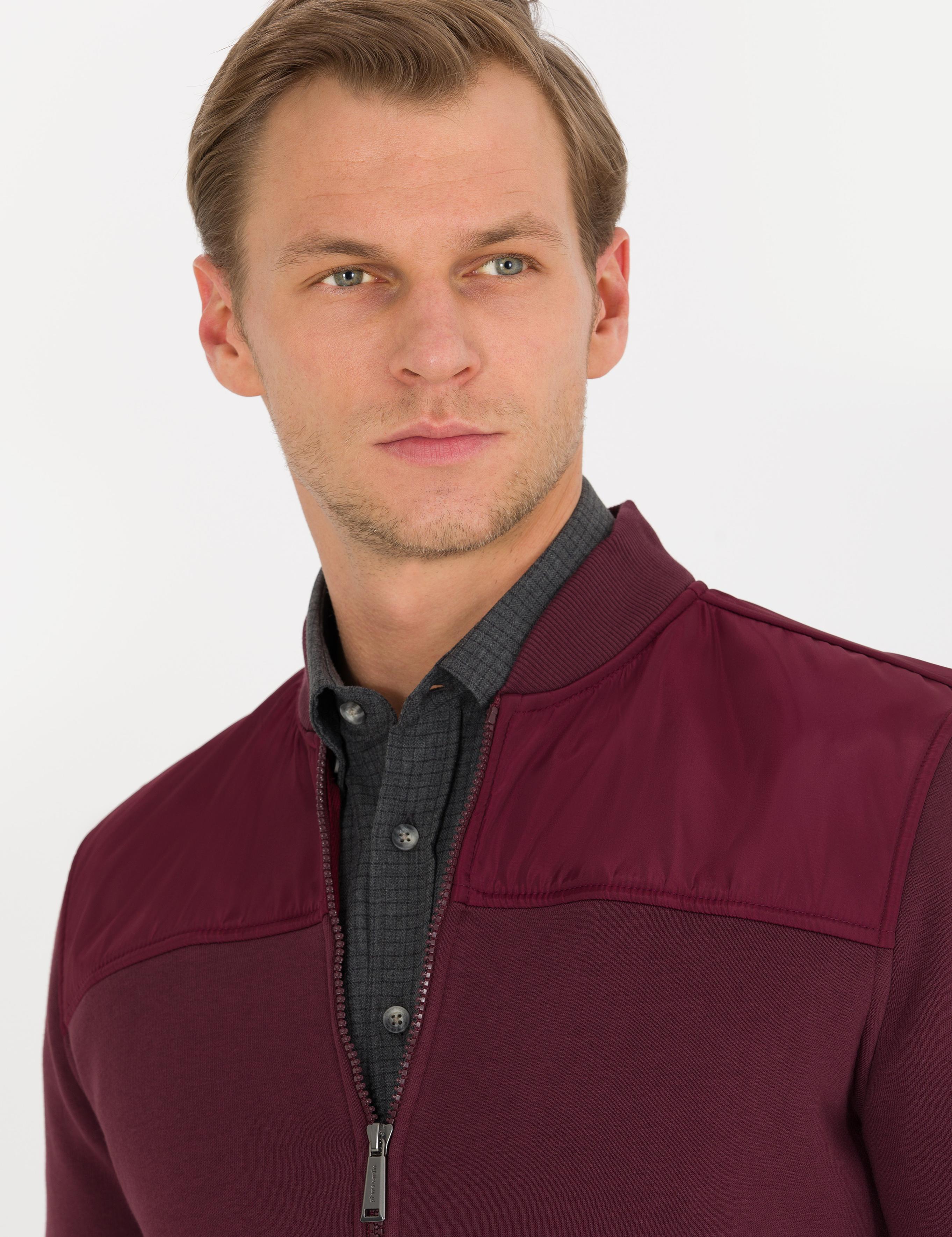 Bordo Regular Fit Hırka
