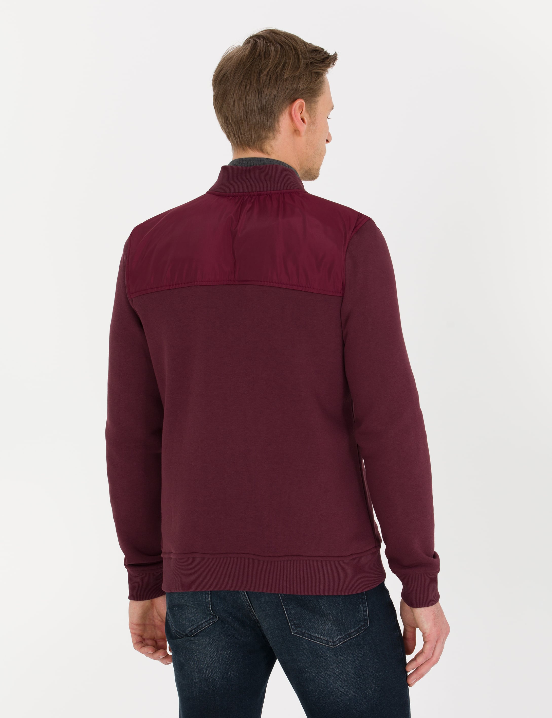 Bordo Regular Fit Hırka