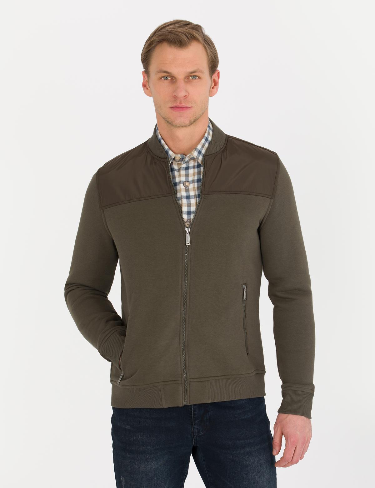 Haki Regular Fit Hırka