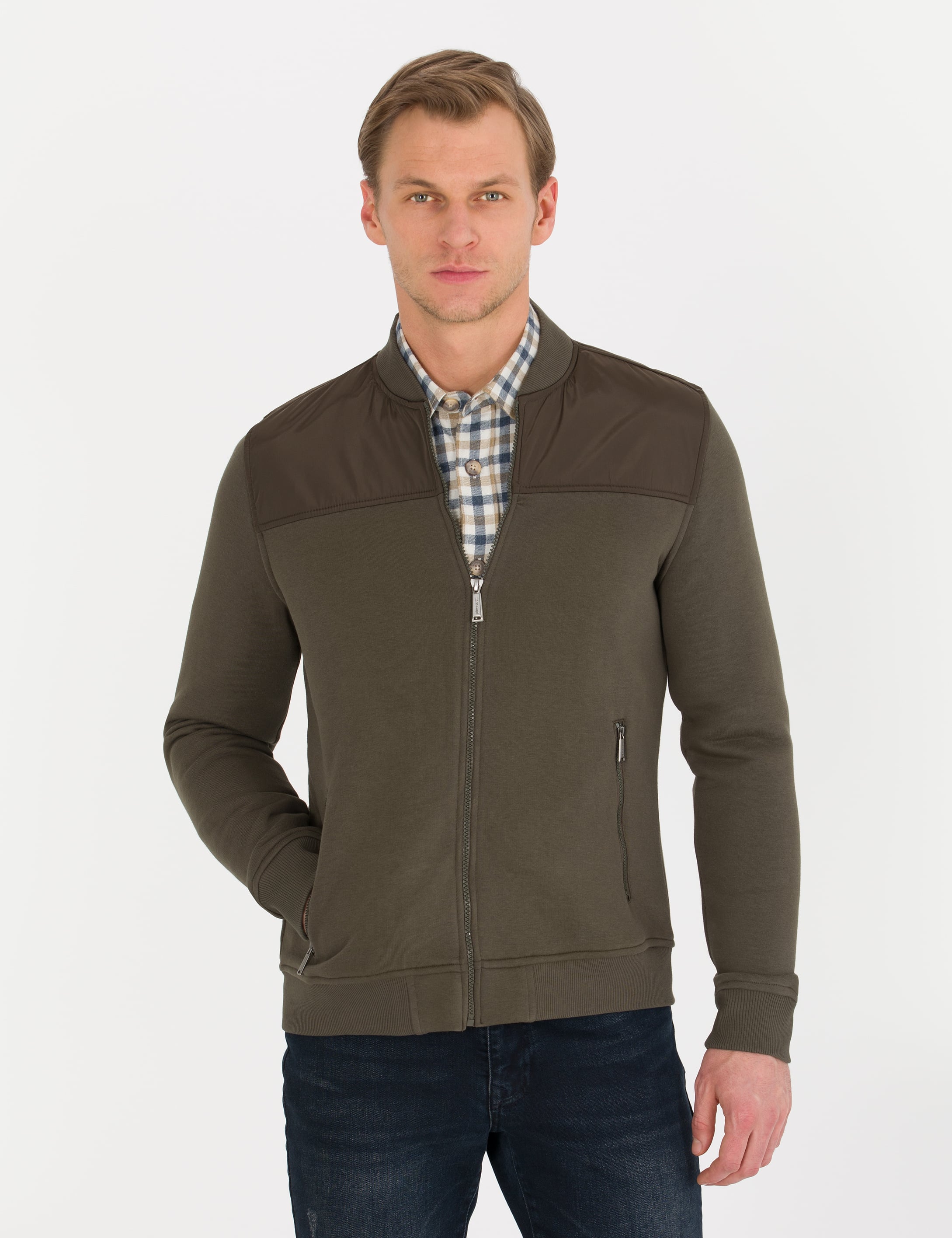 Haki Regular Fit Hırka - Image 1
