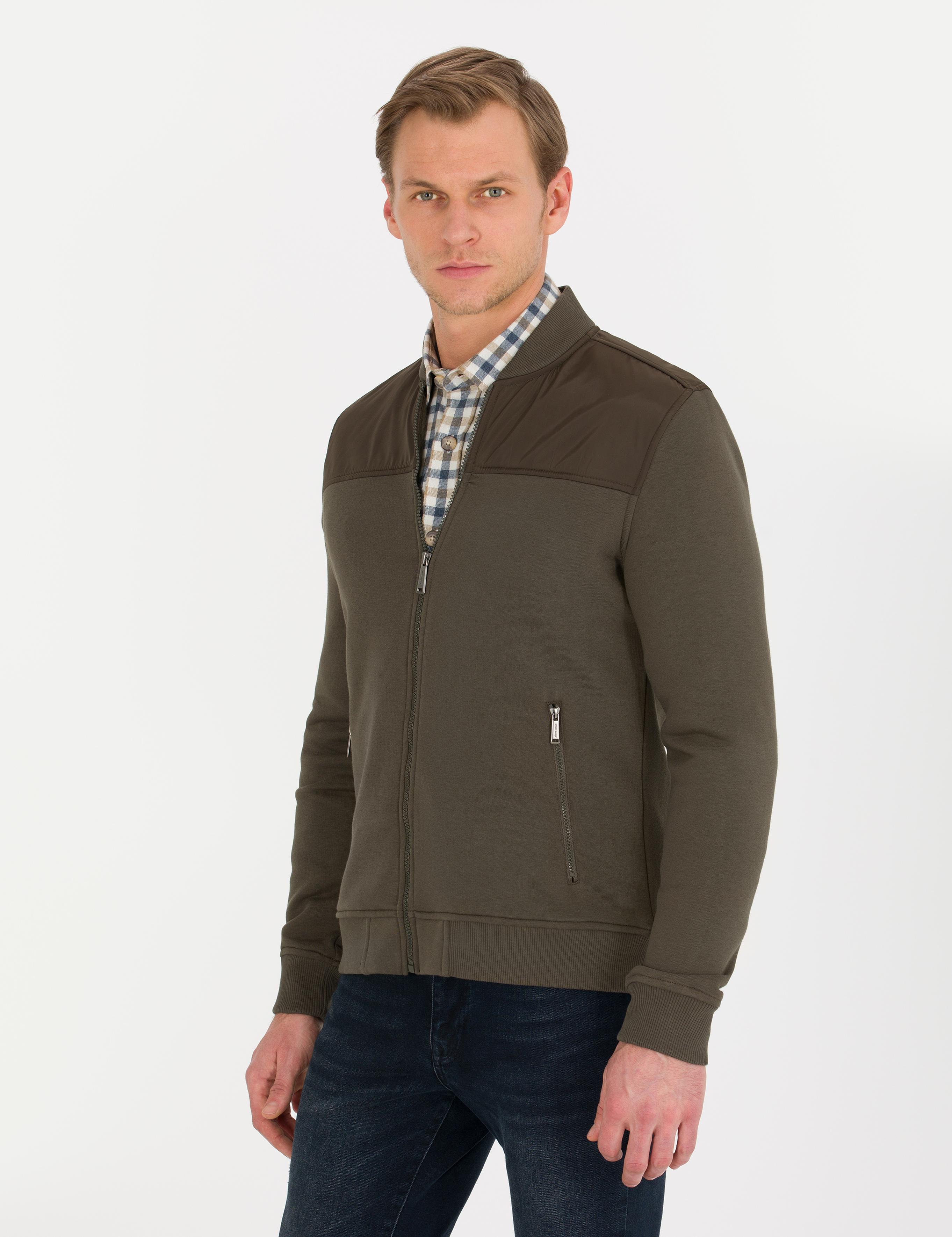 Haki Regular Fit Hırka