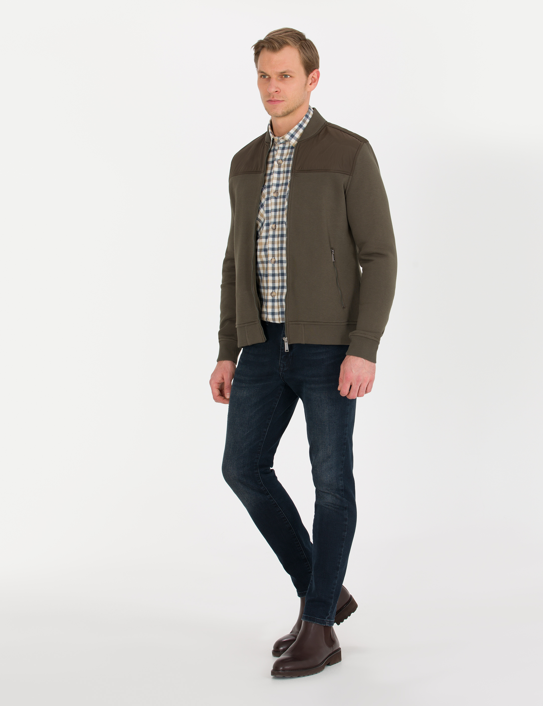 Haki Regular Fit Hırka - Image 2
