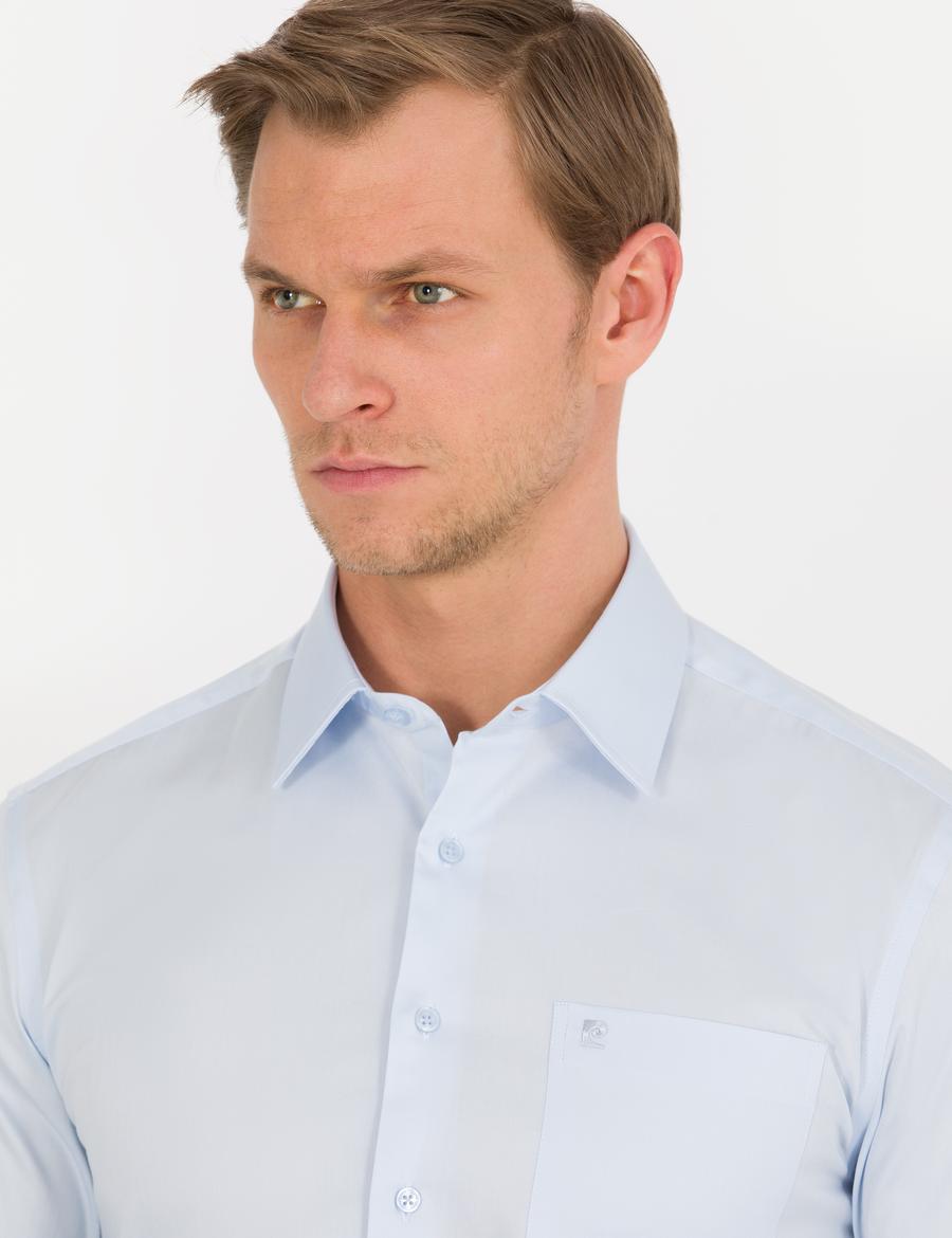 Açık Mavi Regular Fit Uzun Kollu Klasik Gömlek