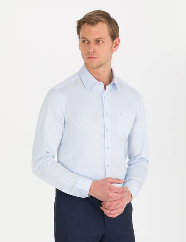 Açık Mavi Regular Fit Uzun Kollu Klasik Gömlek