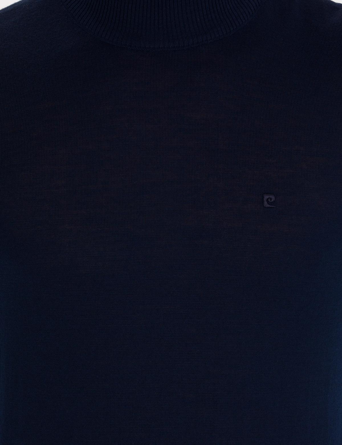 Lacivert Slim Fit Yarım Balıkçı Yaka Yün Karışımlı Basic Triko Kazak - 50257313013