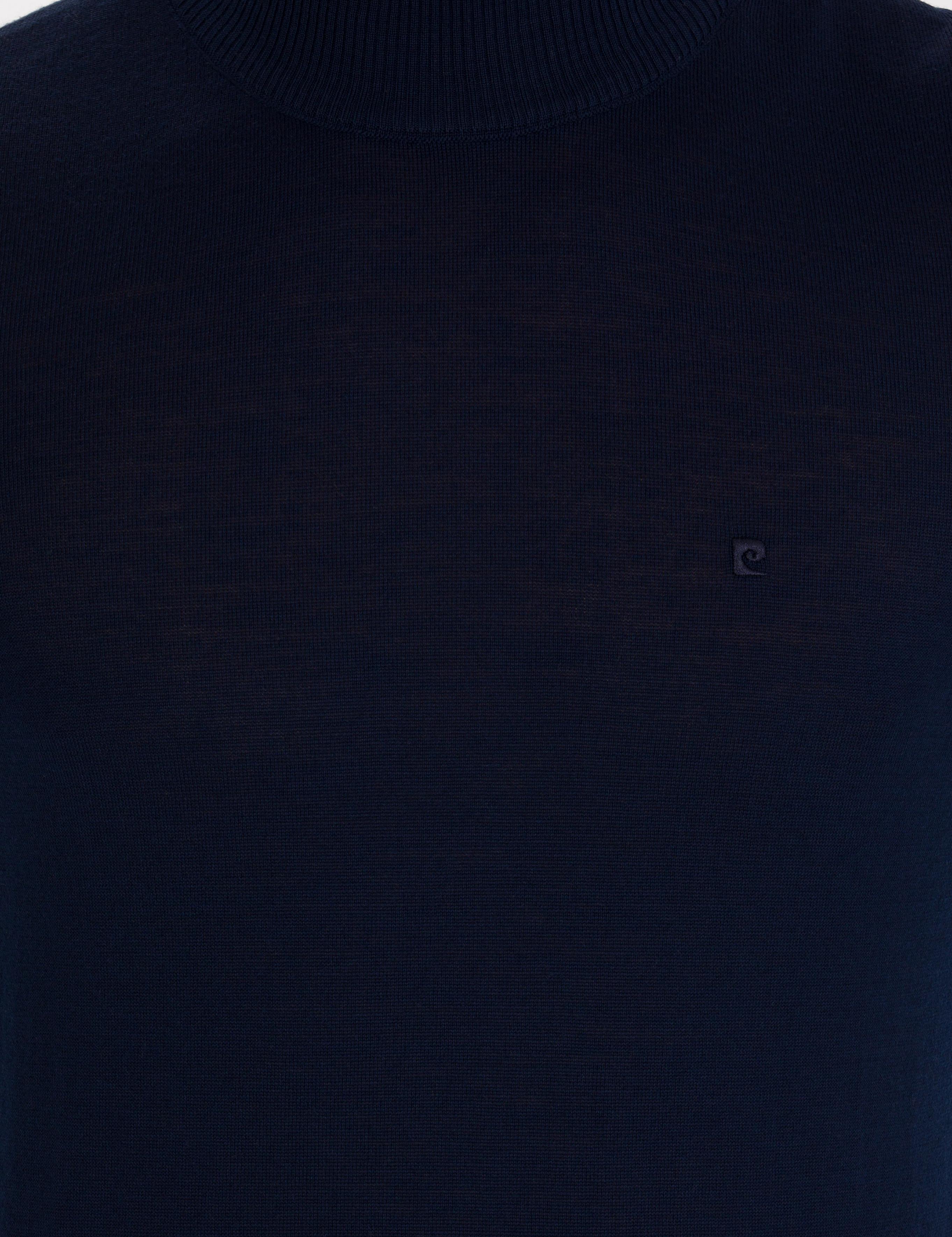 Lacivert Slim Fit Yarım Balıkçı Yaka Yün Karışımlı Basic Triko Kazak