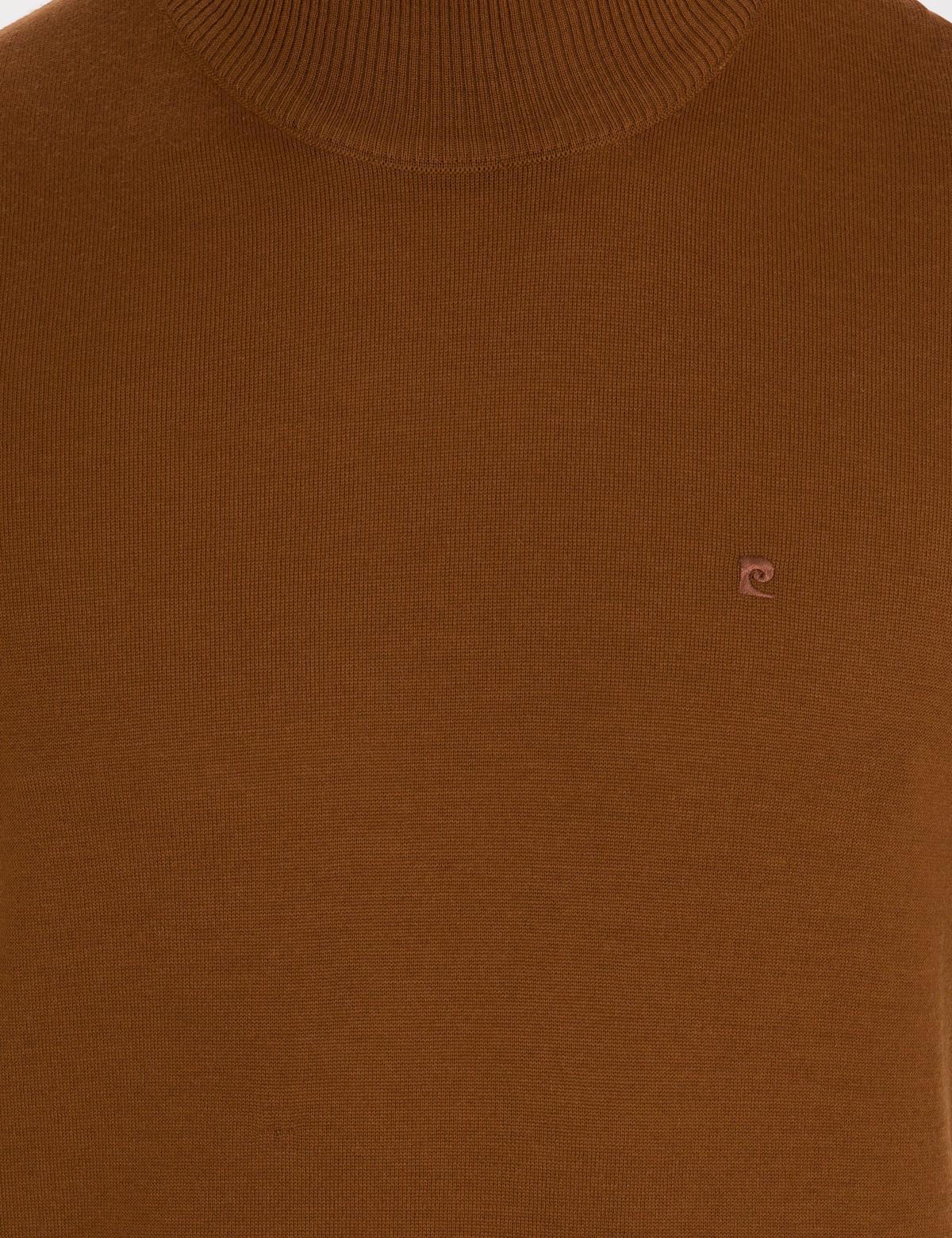 Taba Slim Fit Yarım Balıkçı Yaka Yün Karışımlı Basic Triko Kazak - 50257313067