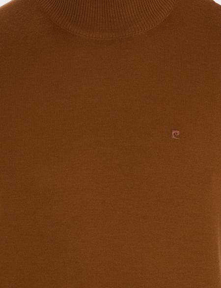 Taba Slim Fit Yarım Balıkçı Yaka Yün Karışımlı Basic Triko Kazak - 50257313067