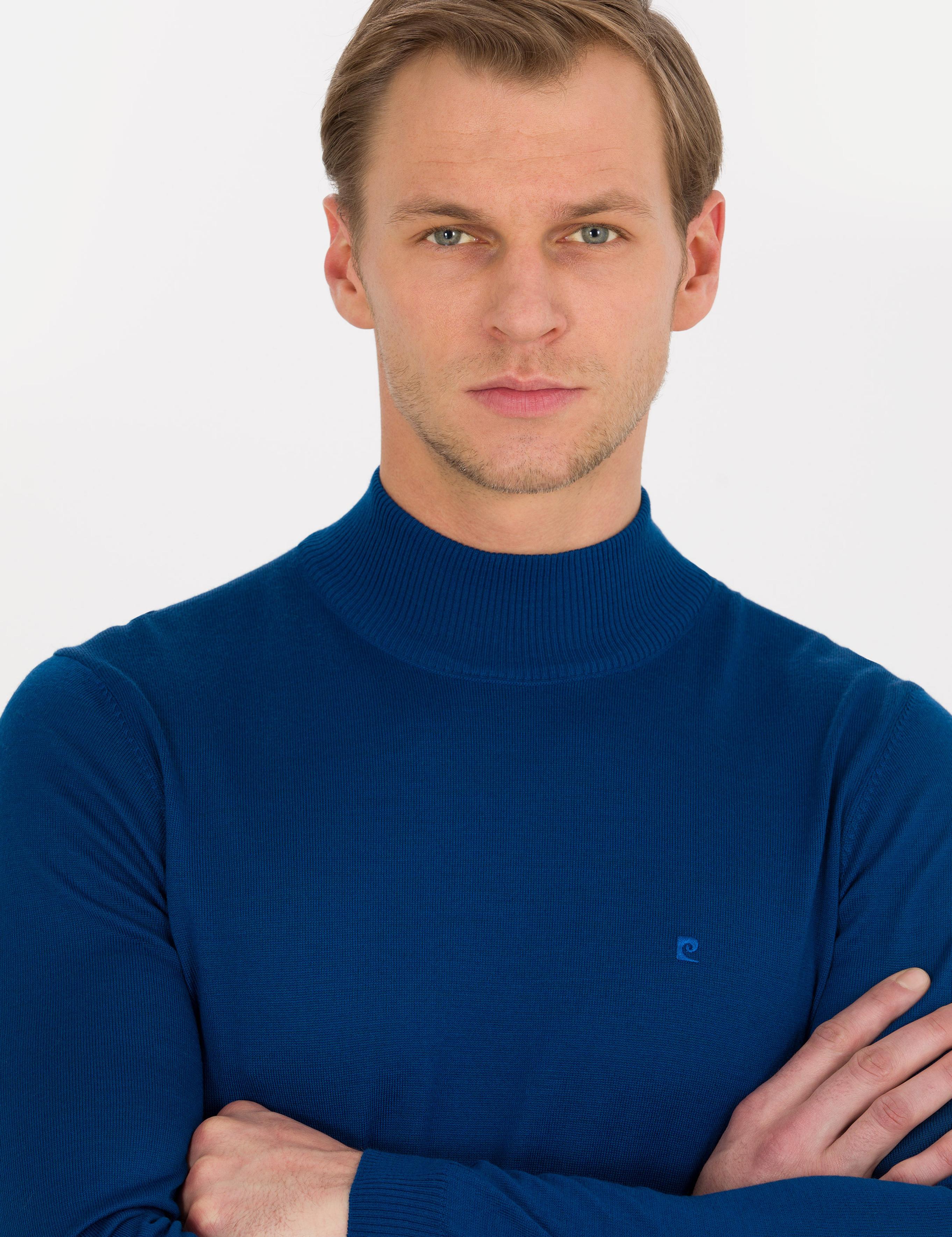 İndigo Slim Fit Yarım Balıkçı Yaka Yün Karışımlı Basic Triko Kazak