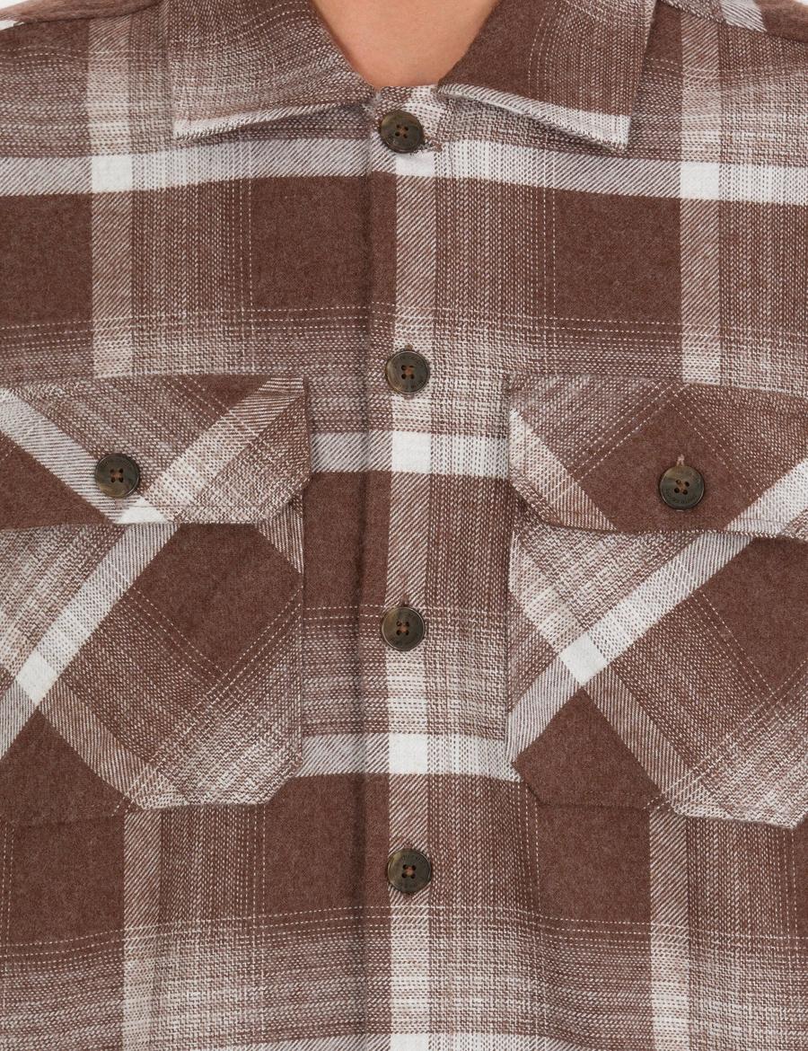 Kahverengi Comfort Fit Uzun Kollu Gömlek