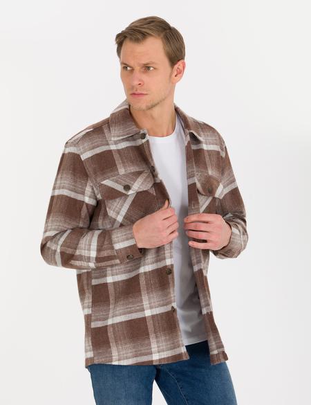 Kahverengi Comfort Fit Uzun Kollu Gömlek - 50259478028