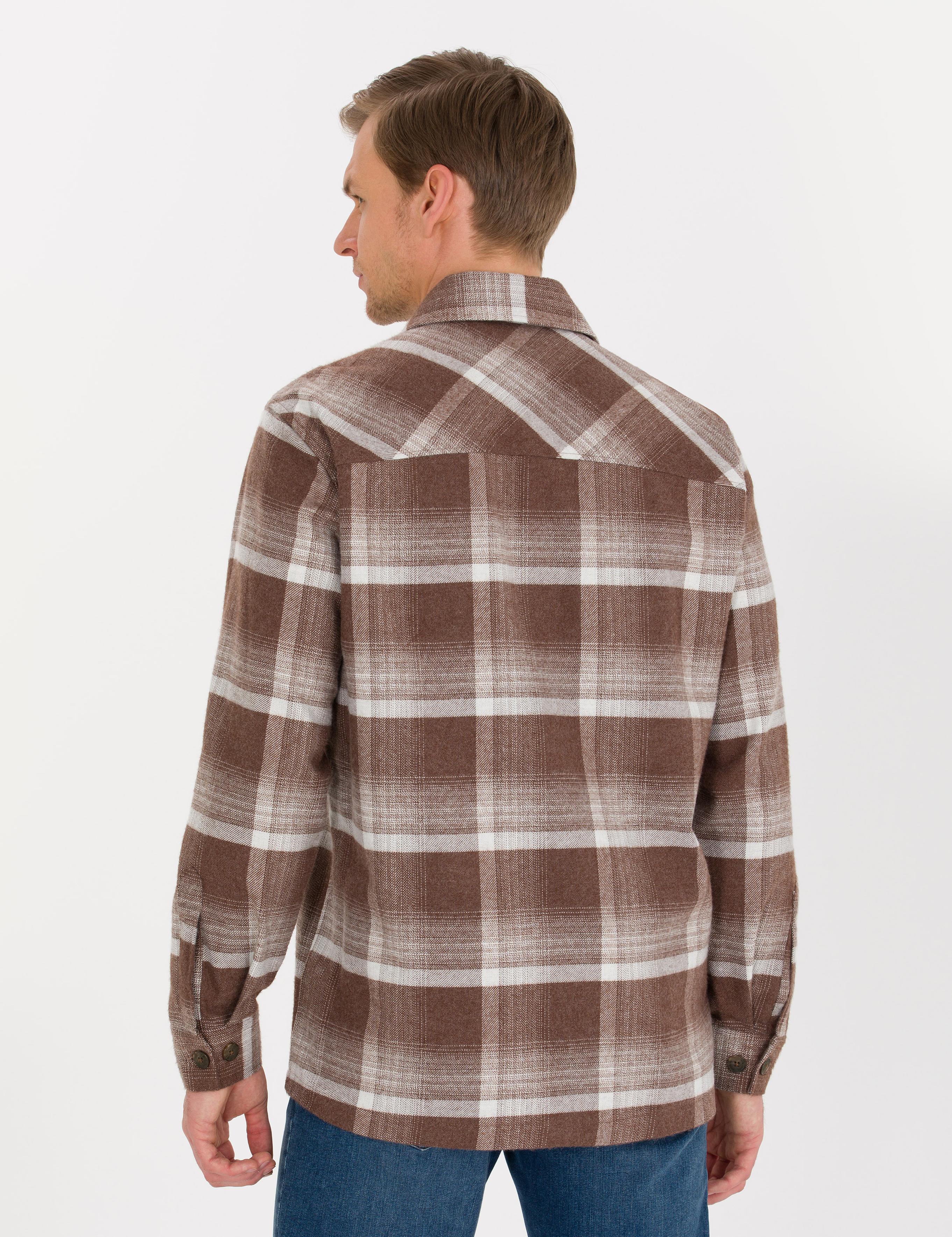 Kahverengi Comfort Fit Uzun Kollu Gömlek