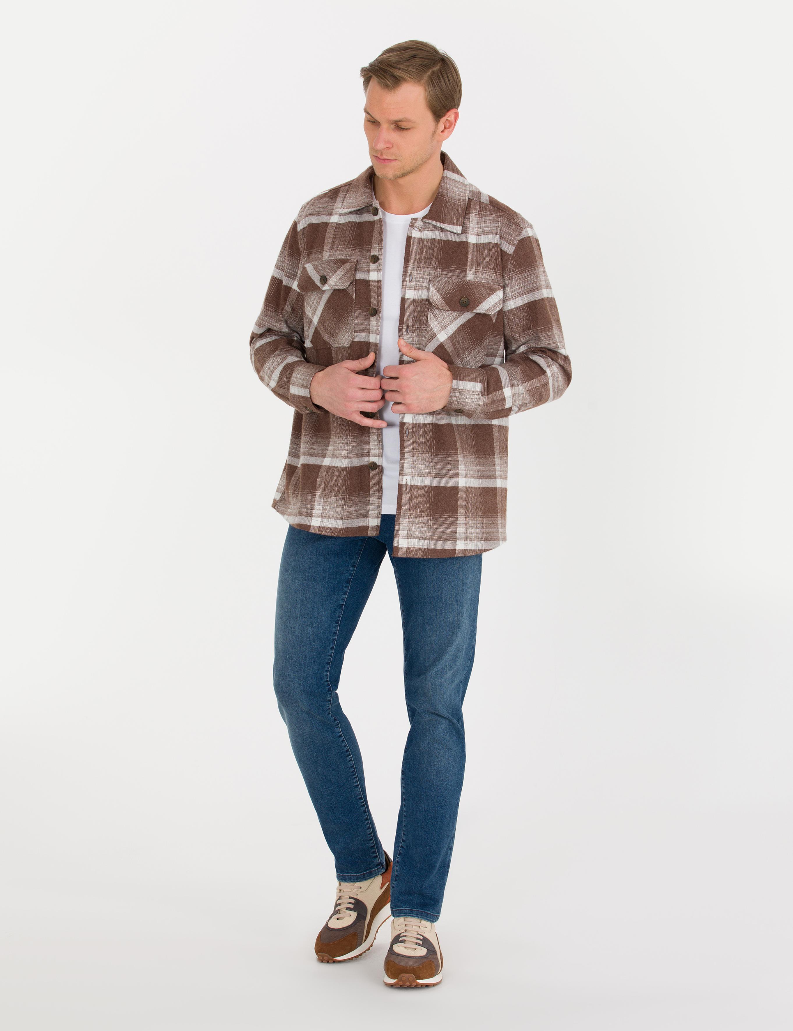 Kahverengi Comfort Fit Uzun Kollu Gömlek