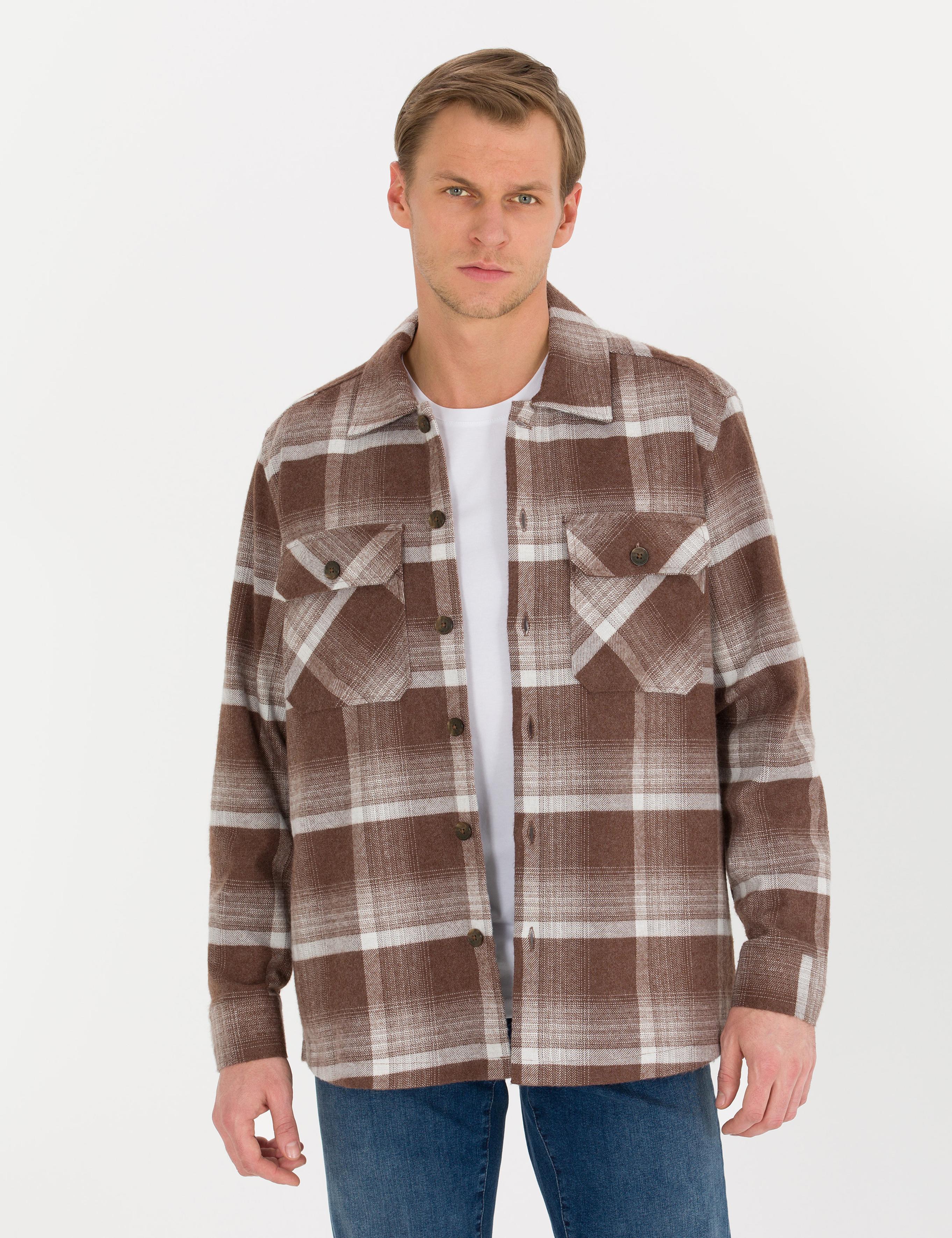 Kahverengi Comfort Fit Uzun Kollu Gömlek