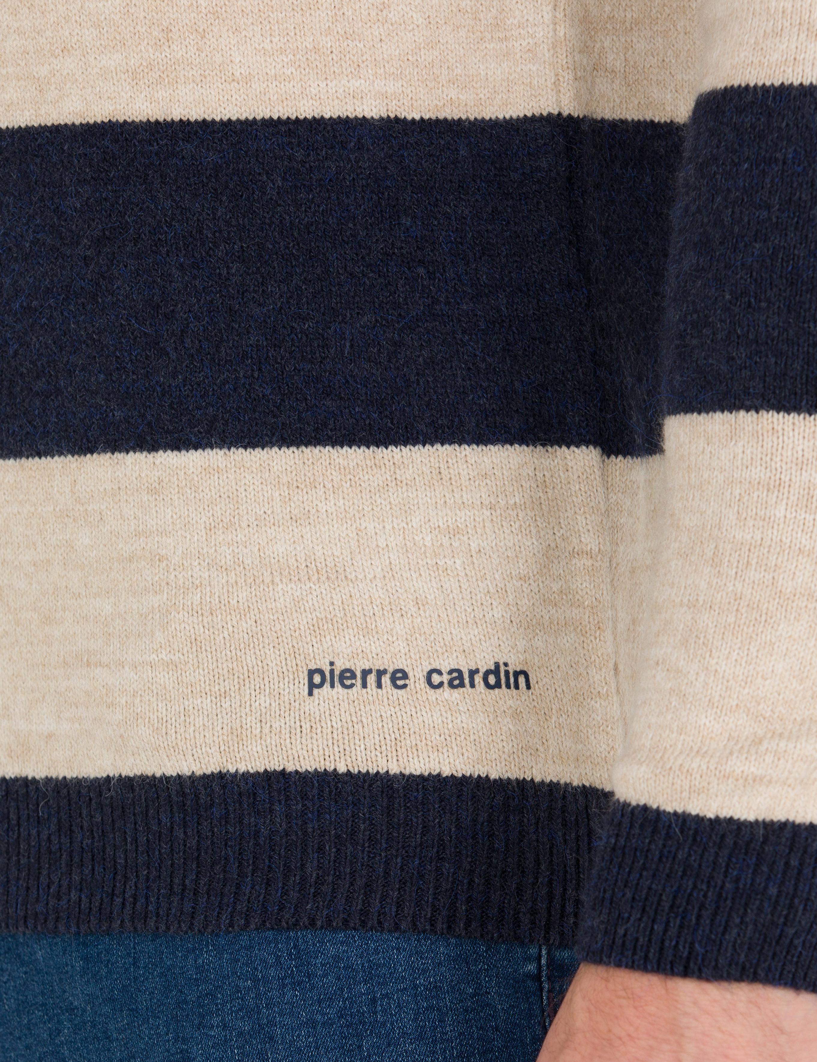 Lacivert Slim Fit Düğmeli Polo Yaka Triko Kazak