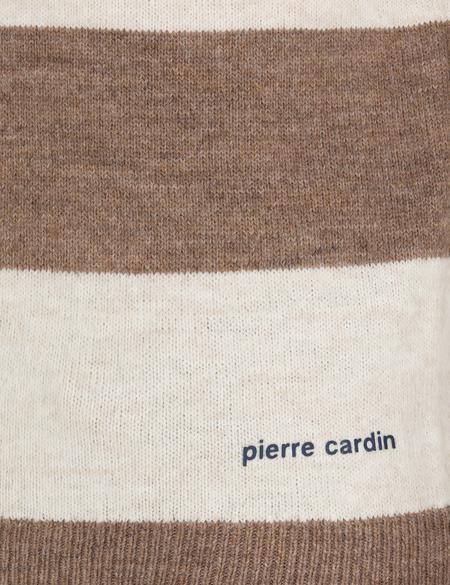 Vizon Melanj Slim Fit Düğmeli Polo Yaka Triko Kazak - 50259786018