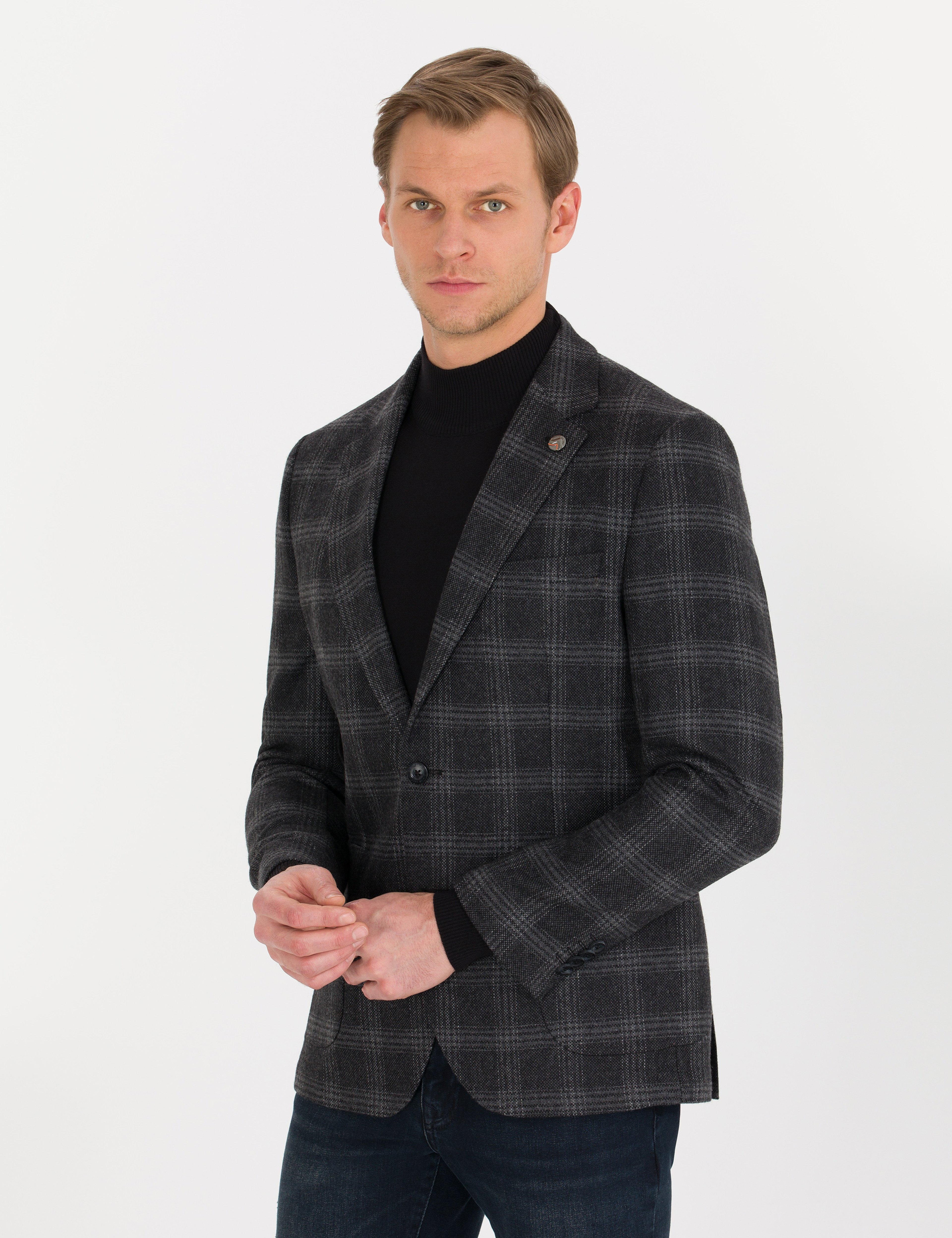 Siyah Ex. Slim Fit Ceket - Image 1