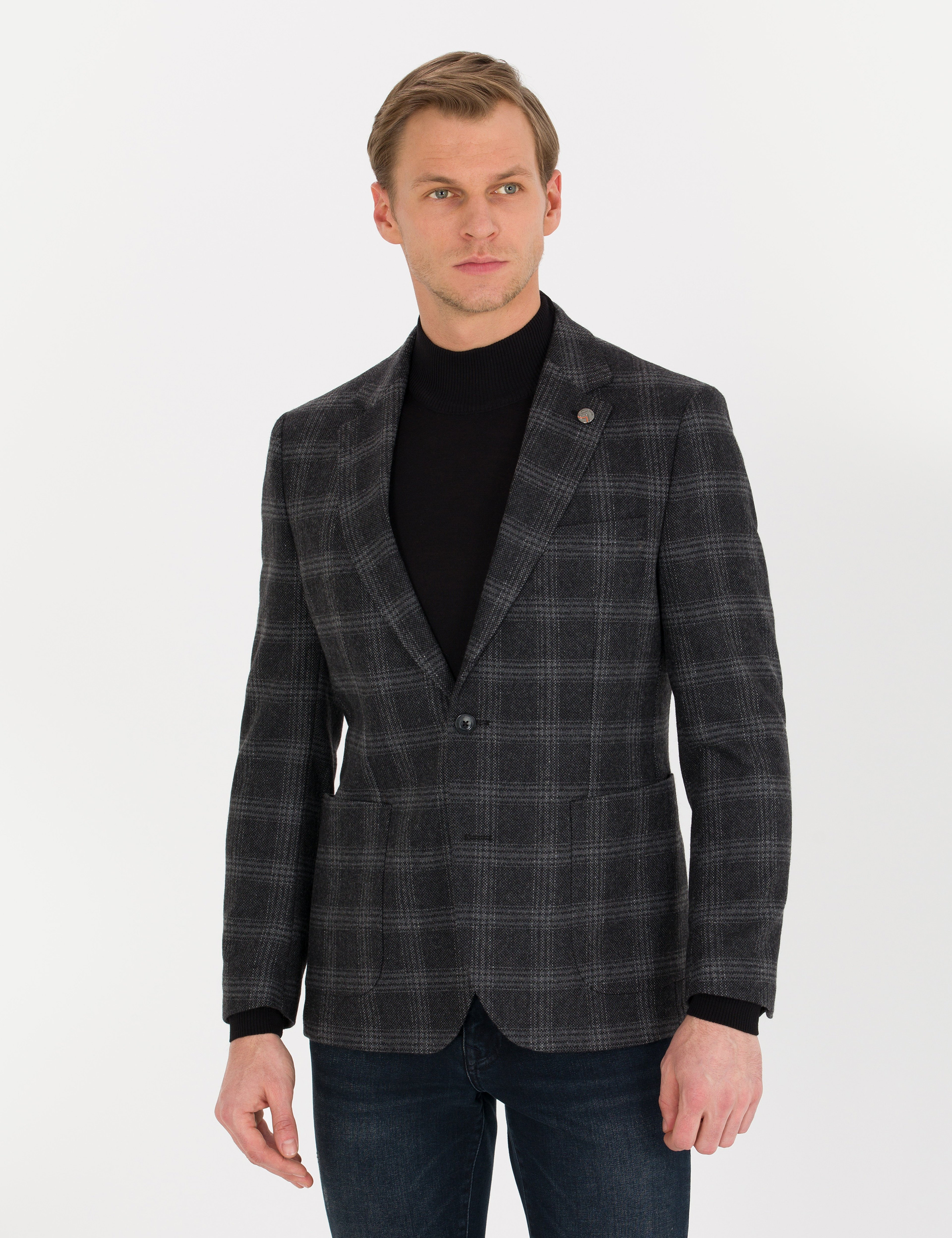 Siyah Ex. Slim Fit Ceket - Image 4