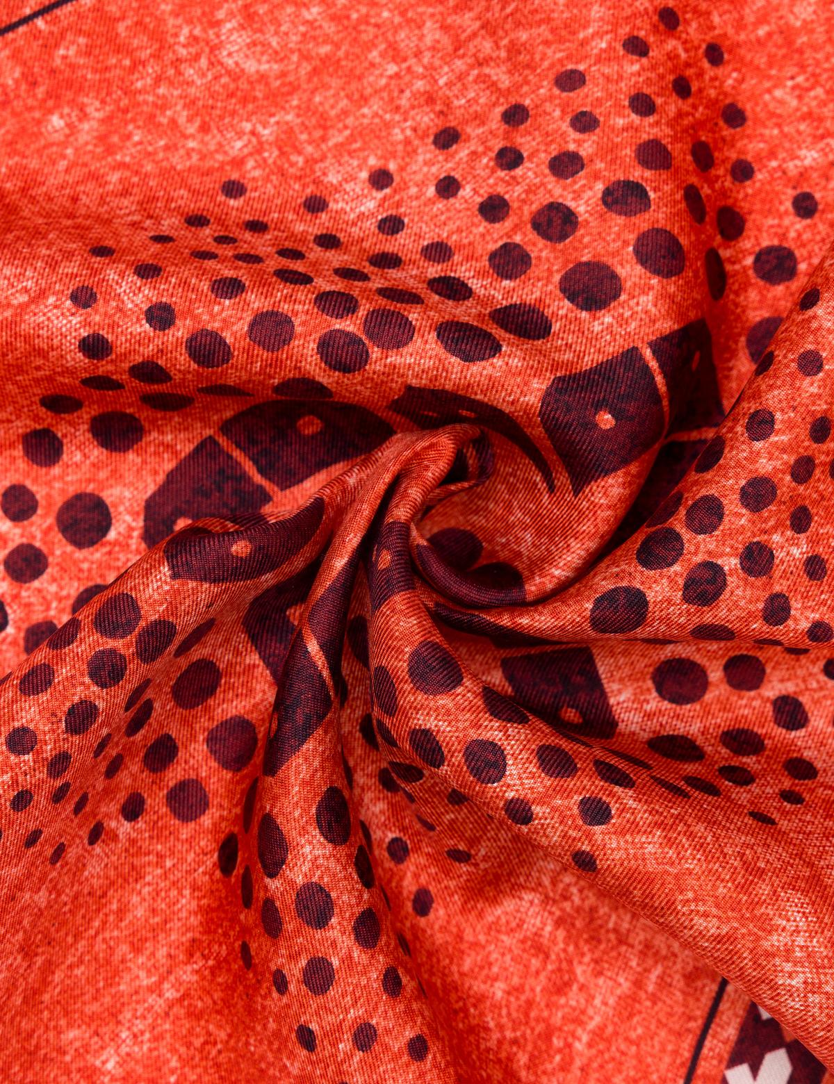 Turuncu İpek Mendil - 50270676003