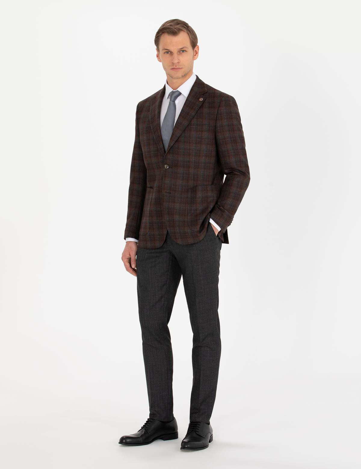 Bordo Slim Fit Ceket - 50256315011