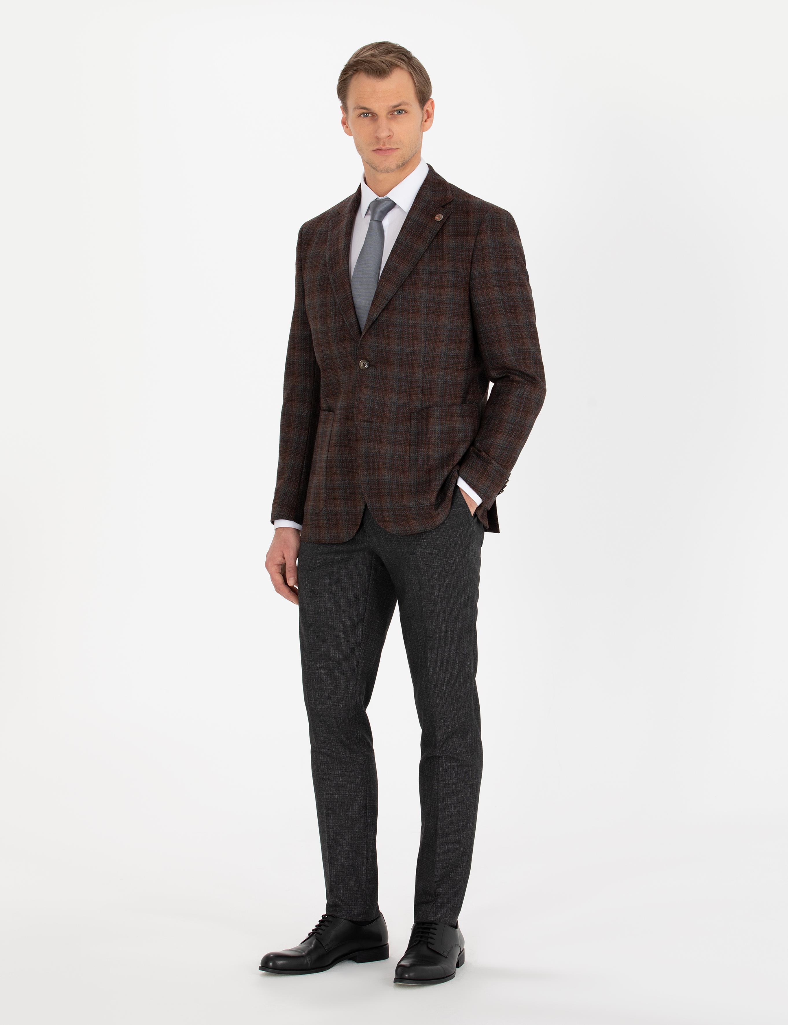 Bordo Slim Fit Ceket