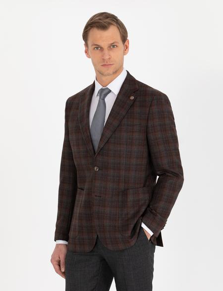 Bordo Slim Fit Ceket - 50256315011