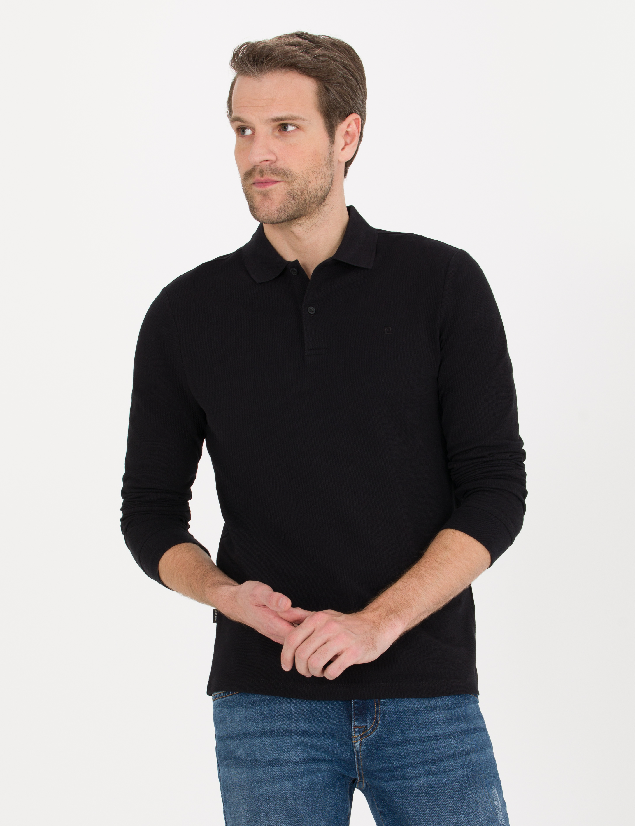 Siyah Slim Fit Basic Sweatshirt