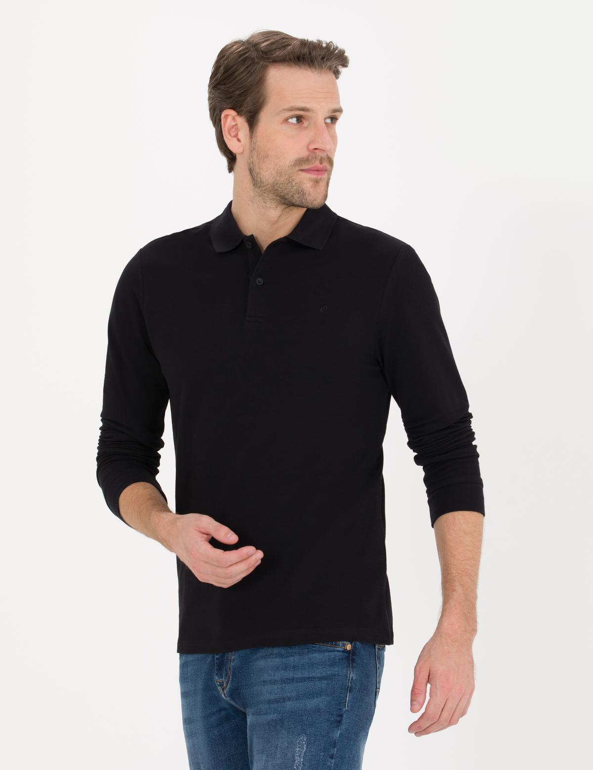 Siyah Slim Fit Basic Sweatshirt