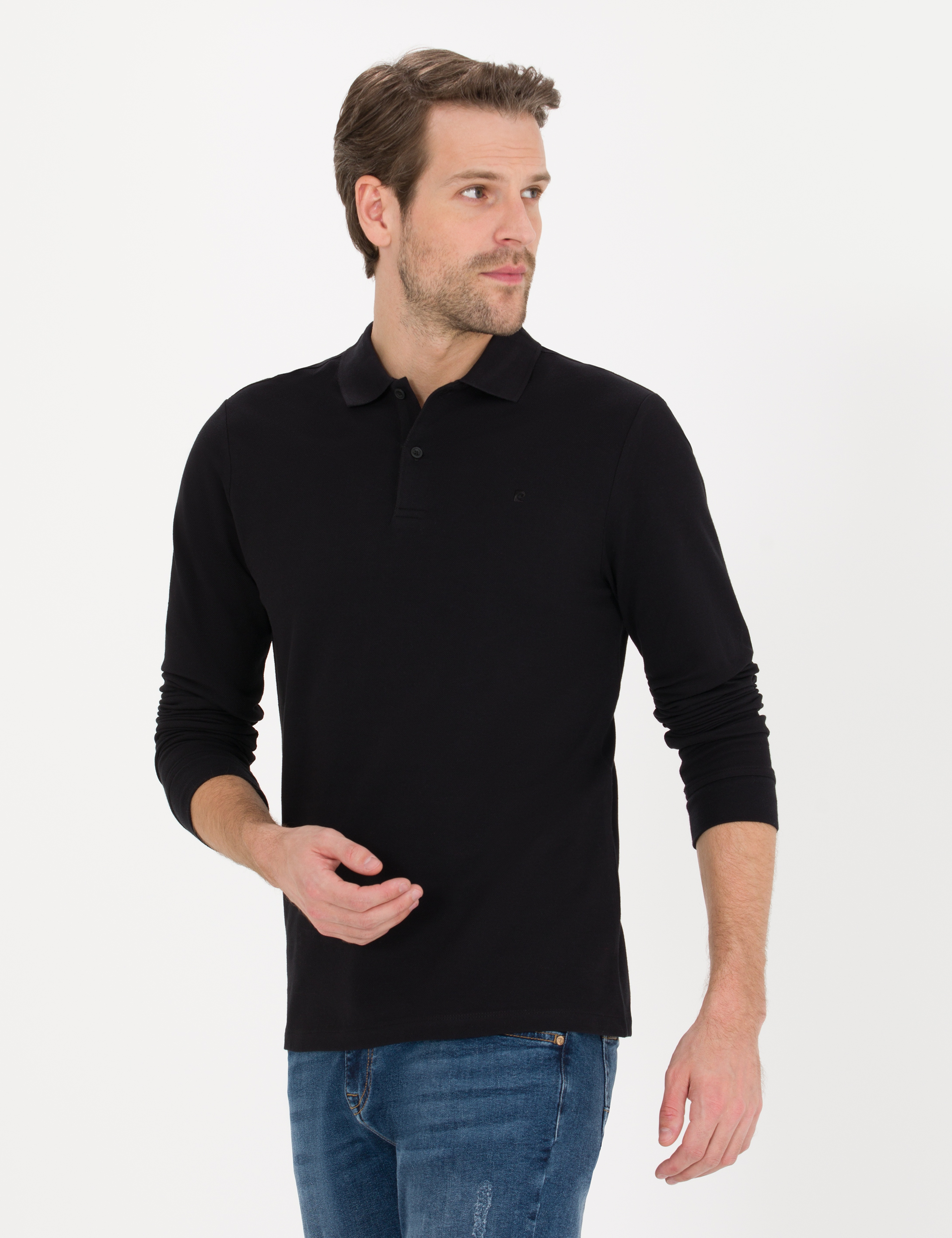 Siyah Slim Fit Basic Sweatshirt - Image 1