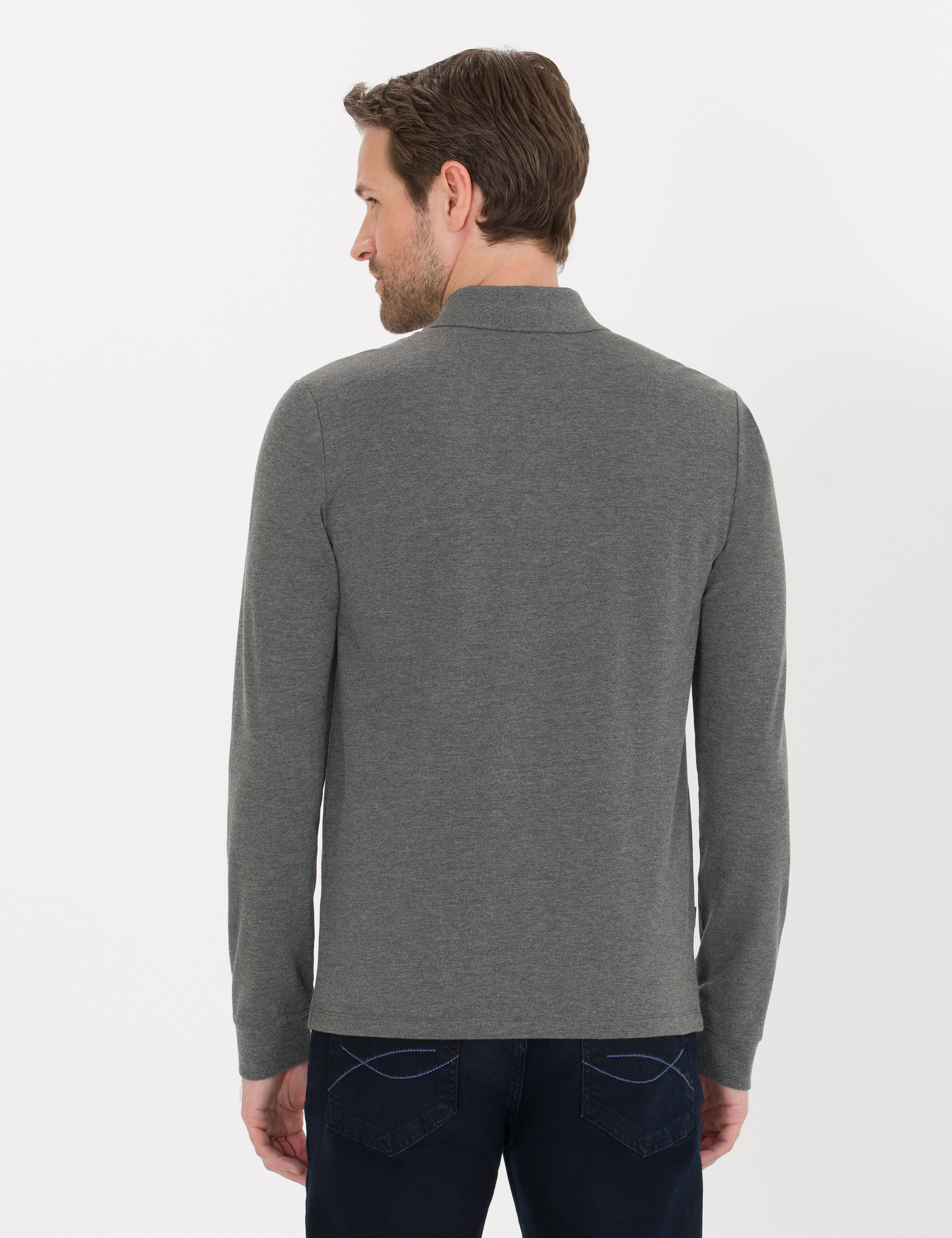 Antrasit Melanj Slim Fit Basic Sweatshirt - Image 5