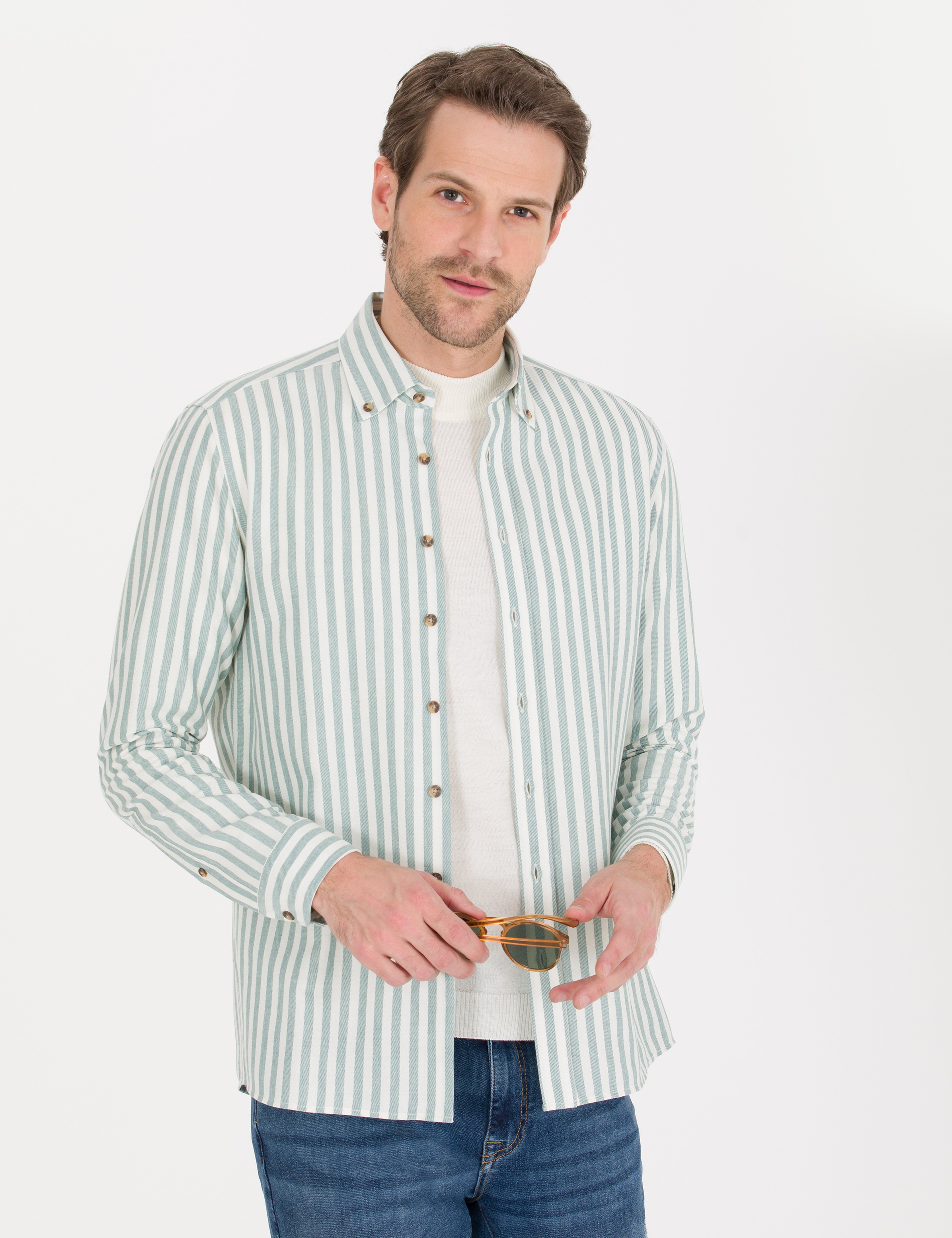 Mint Regular Fit Uzun Kollu Gömlek