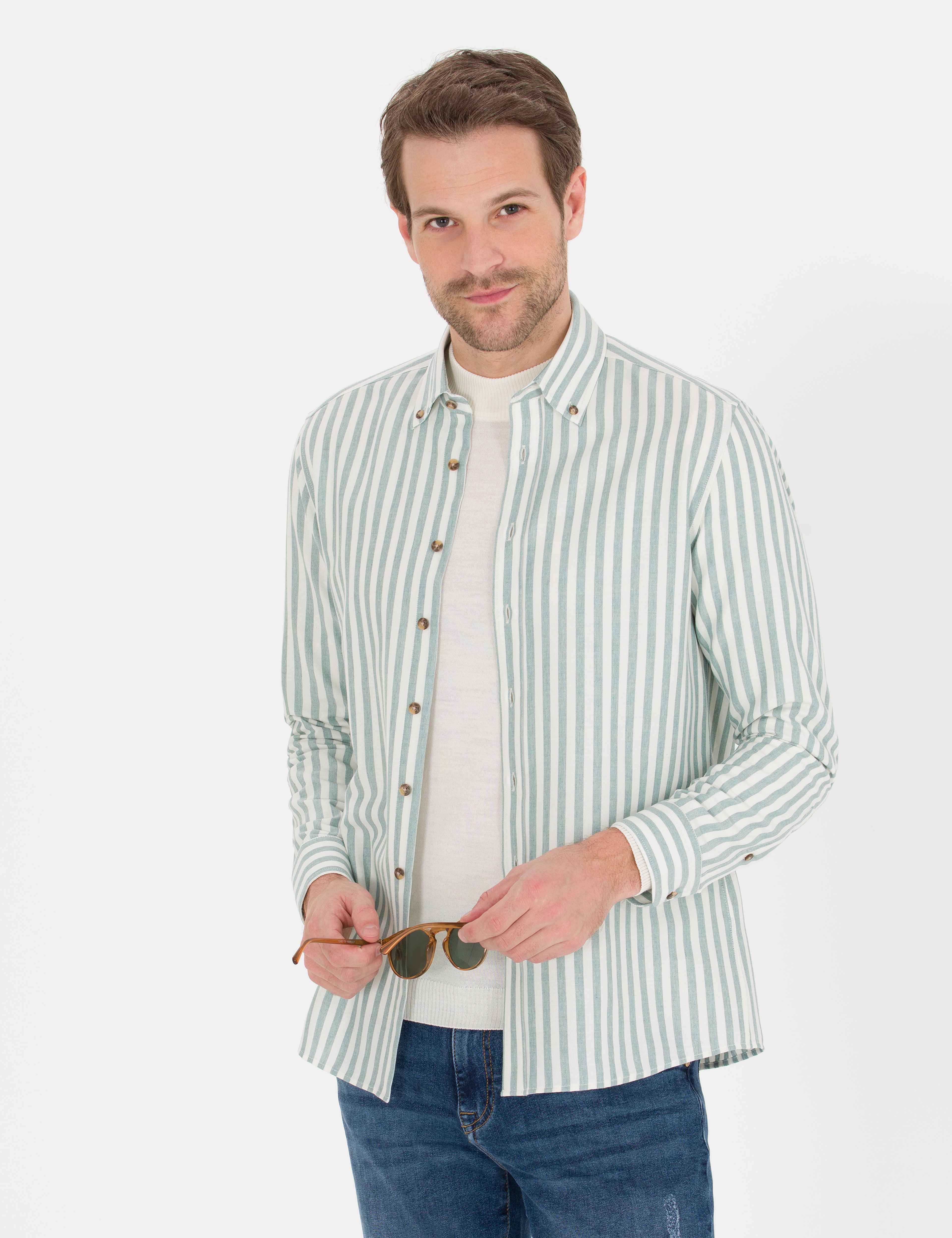 Mint Regular Fit Uzun Kollu Gömlek - Image 2