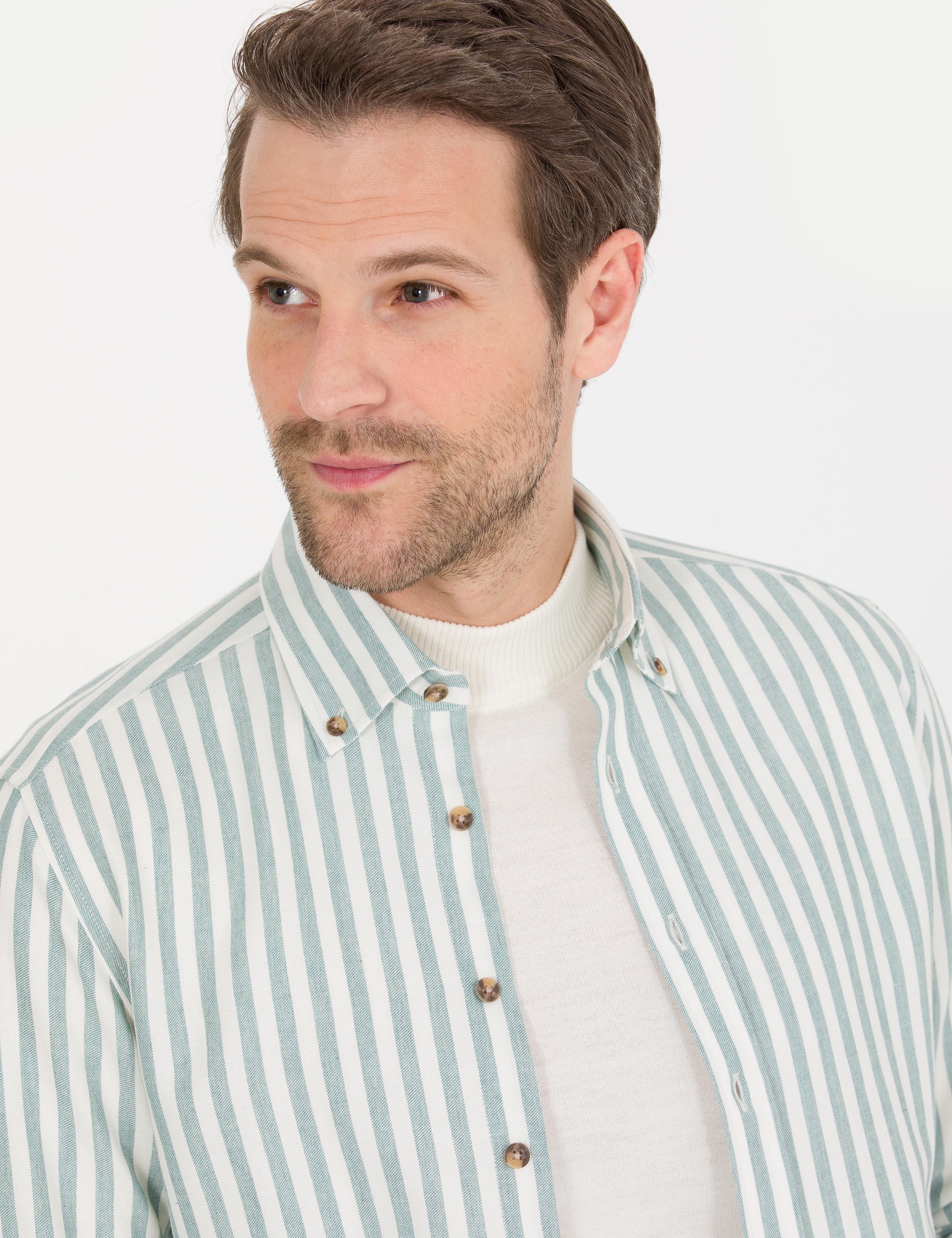 Mint Regular Fit Uzun Kollu Gömlek - Image 3