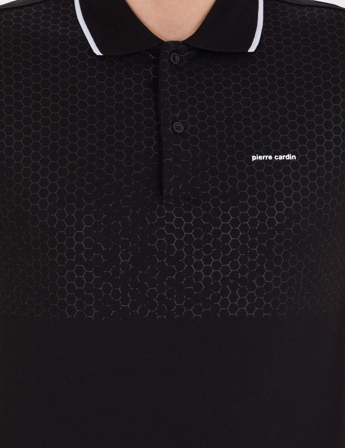 Siyah Slim Fit Baskılı Polo Yaka Tişört - 50253703025