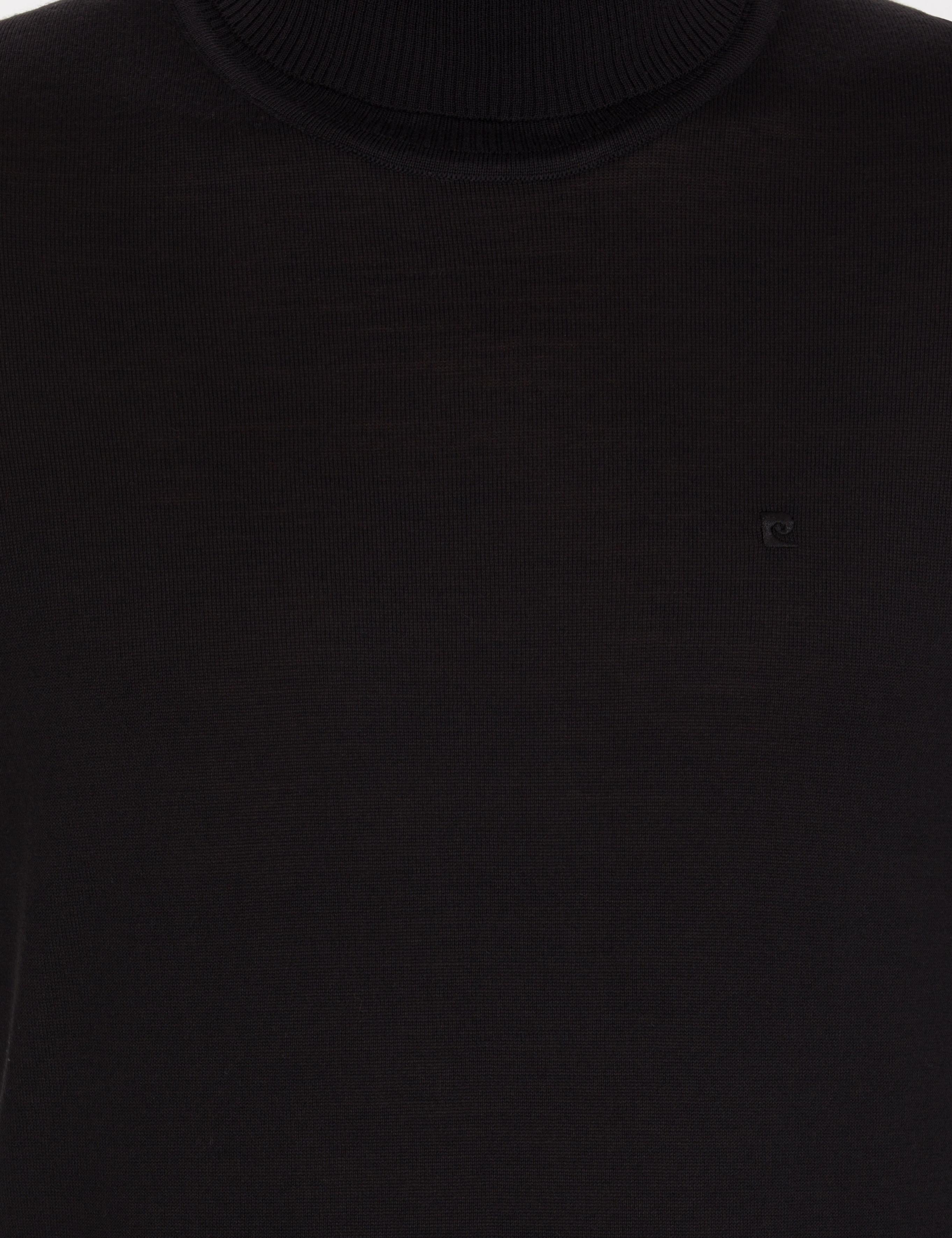 Siyah Slim Fit Balıkçı Yaka Yün Karışımlı Basic Triko Kazak