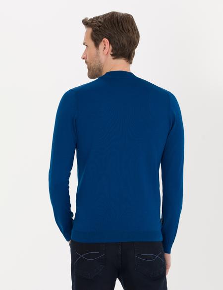 İndigo Slim Fit Çeyrek Yaka Yün Karışımlı Basic Triko Kazak - 50257311034