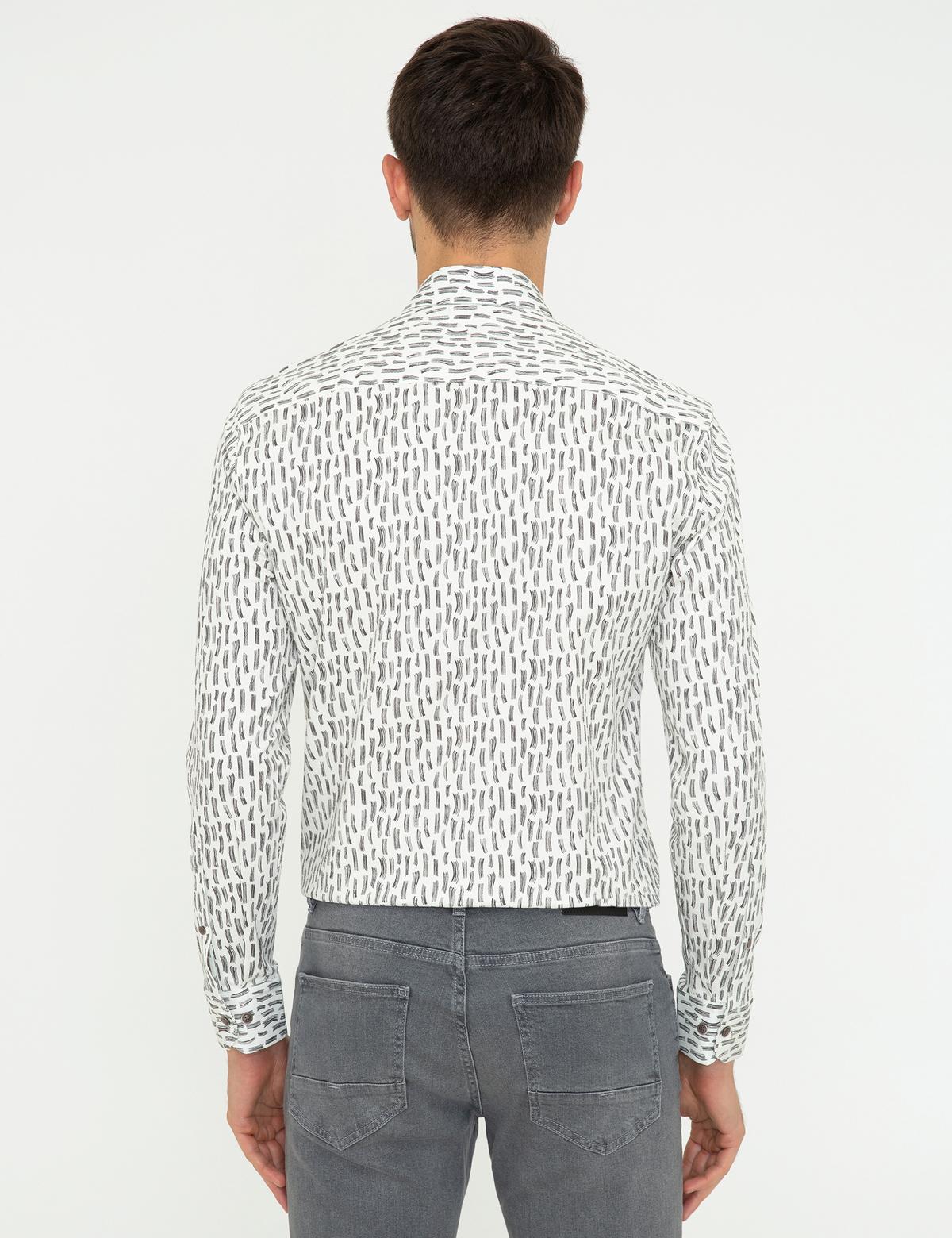 Gri Slim Fit Uzun Kollu Gömlek - 50251045019