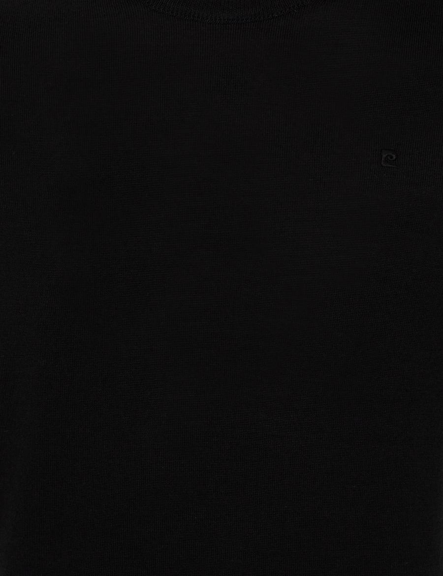 Siyah Regular Fit Basic Triko Kazak