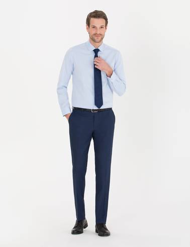 Açık Mavi Slim Fit Uzun Kollu Klasik Gömlek